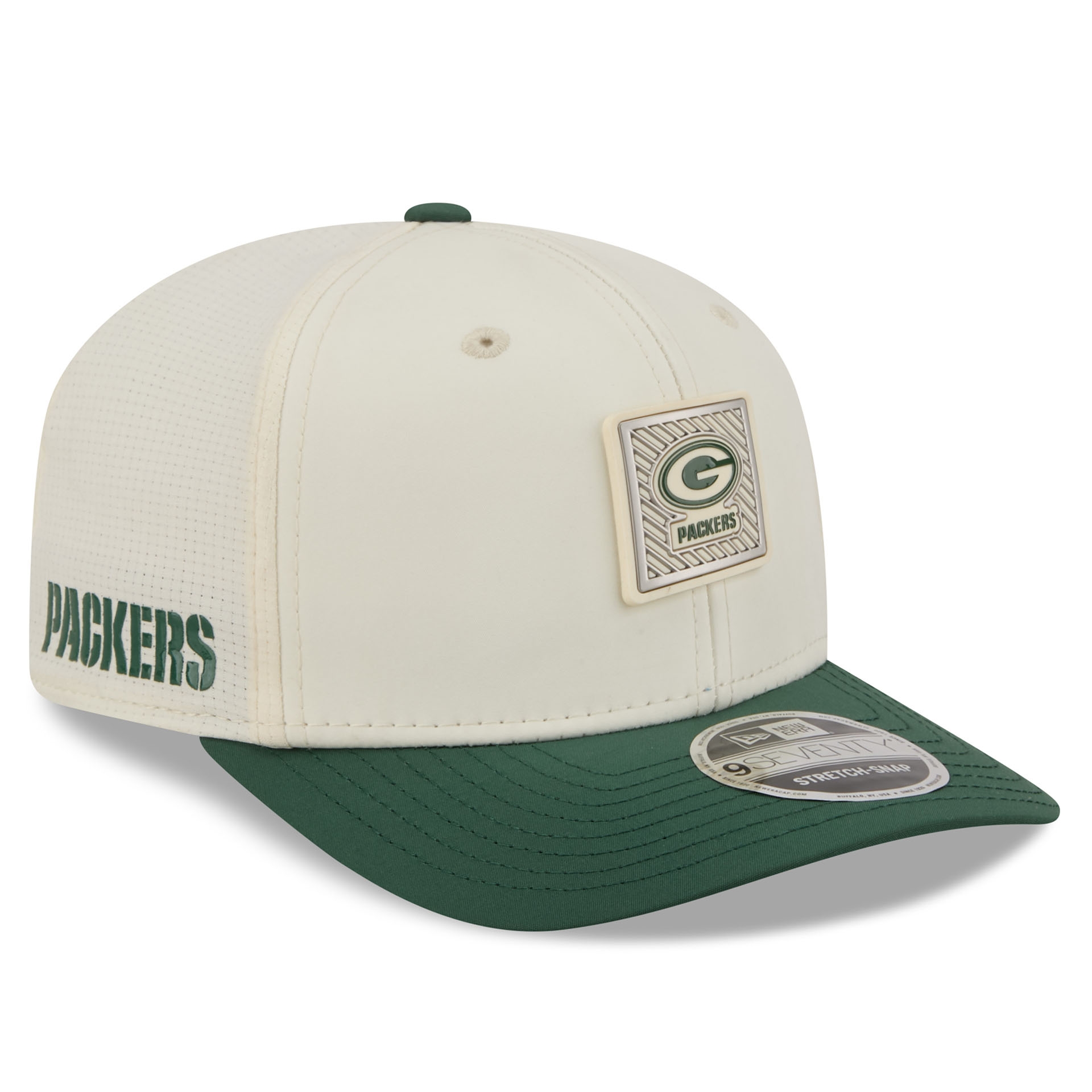 Green Bay Packers 2026 NFL Training Camp 9SEVENTY Stretch-Snap Cap Cream/Grün