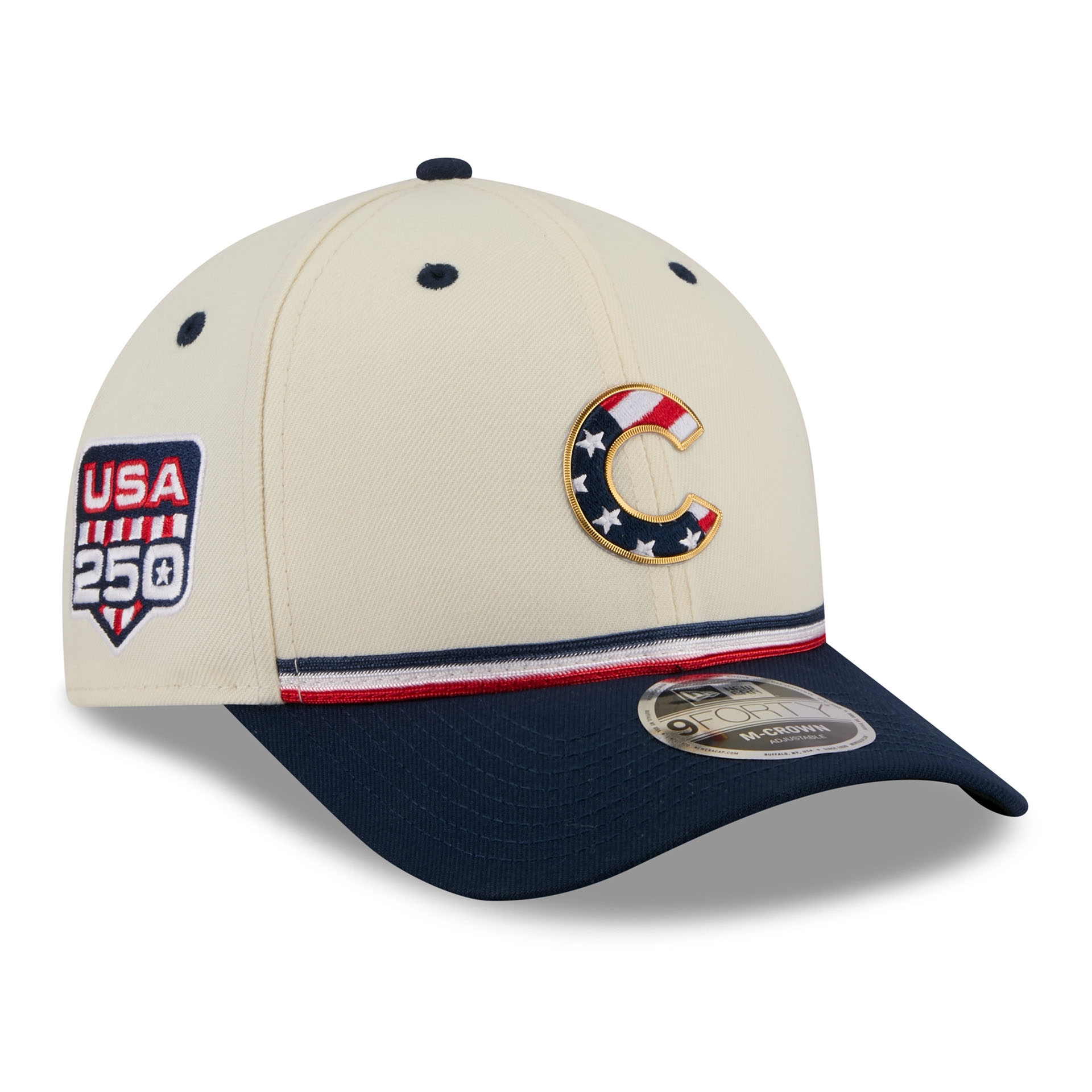 Chicago Cubs 2026 4th of July USA 250 9FORTY Snapback MLB Cap