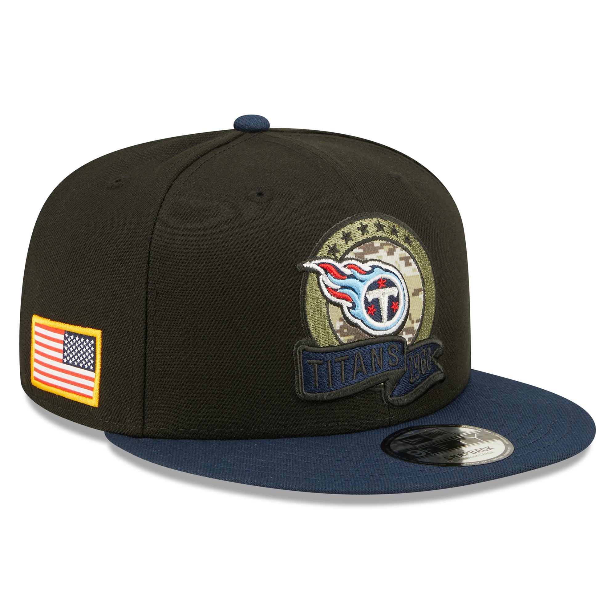 Tennessee Titans 2022 NFL On-Field Salute to Service New Era 9FIFTY Snapback Cap
