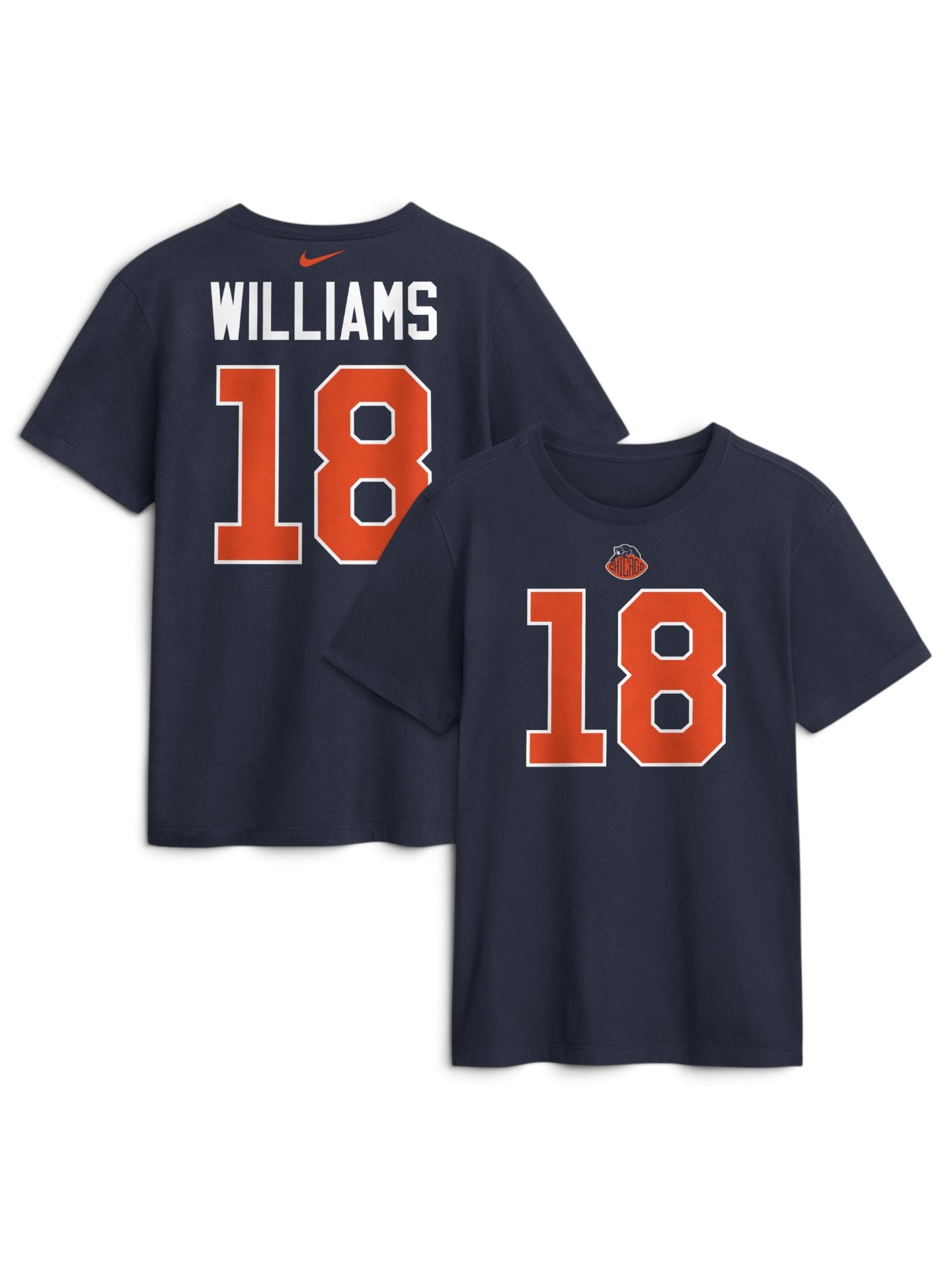 Caleb Williams #18 Chicago Bears 2026 Rivalries Player NFL T-Shirt Navy