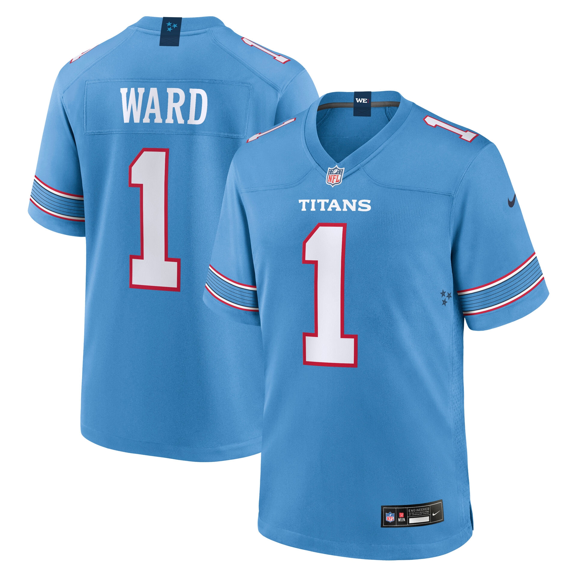 Cam Ward #1 Tennessee Titans Game NFL Trikot Blau
