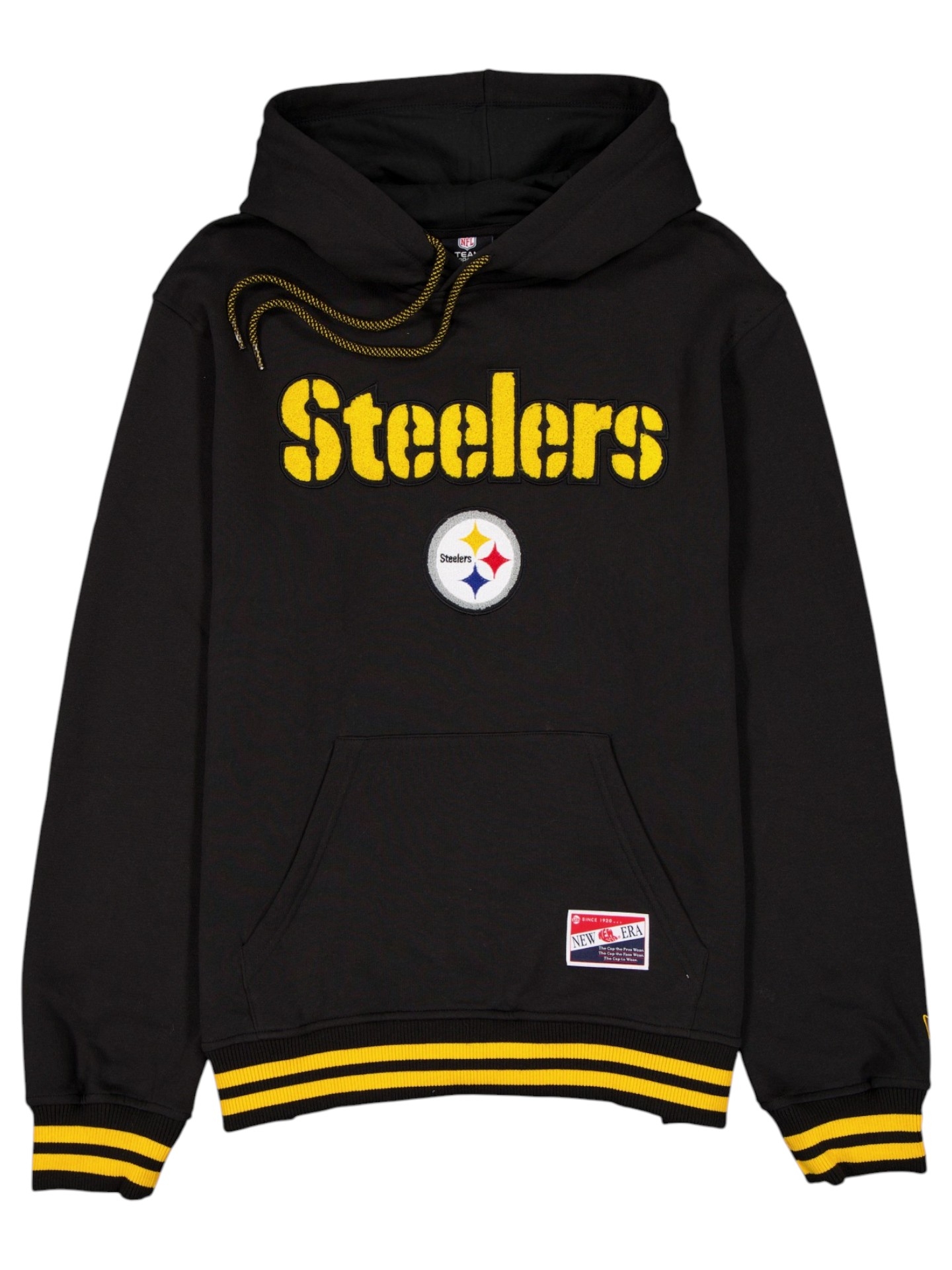 Pittsburgh Steelers Felt Logo Throwback NFL Hoodie Schwarz