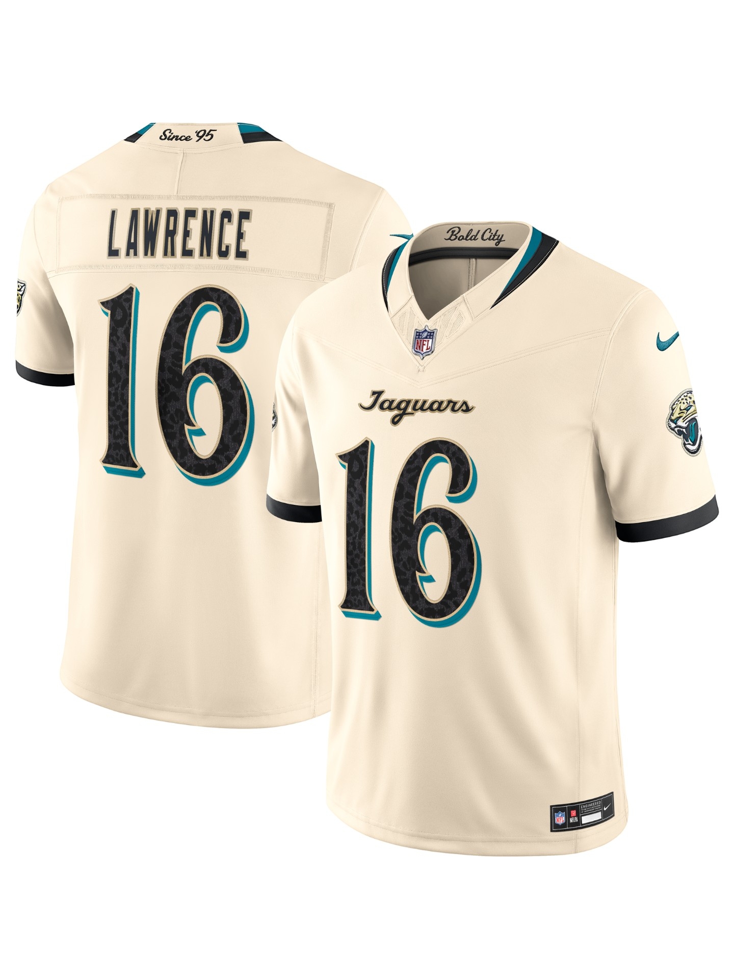 Trevor Lawrence #16 Jacksonville Jaguars 2026 Rivalries Stitched Limited NFL Jersey Natural