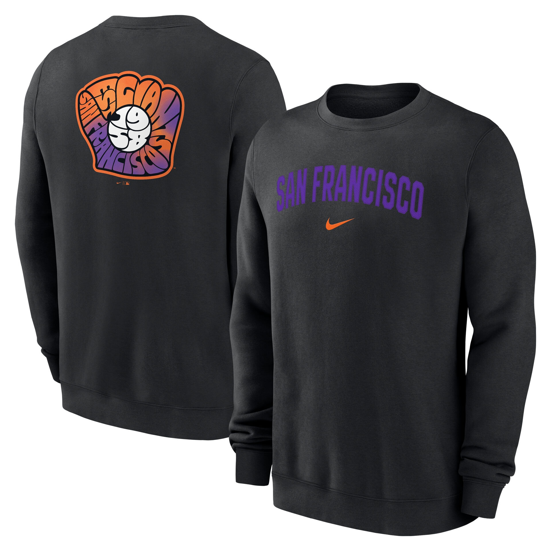San Francisco Giants City Connect 2-Hit Club Crew Pullover Schwarz