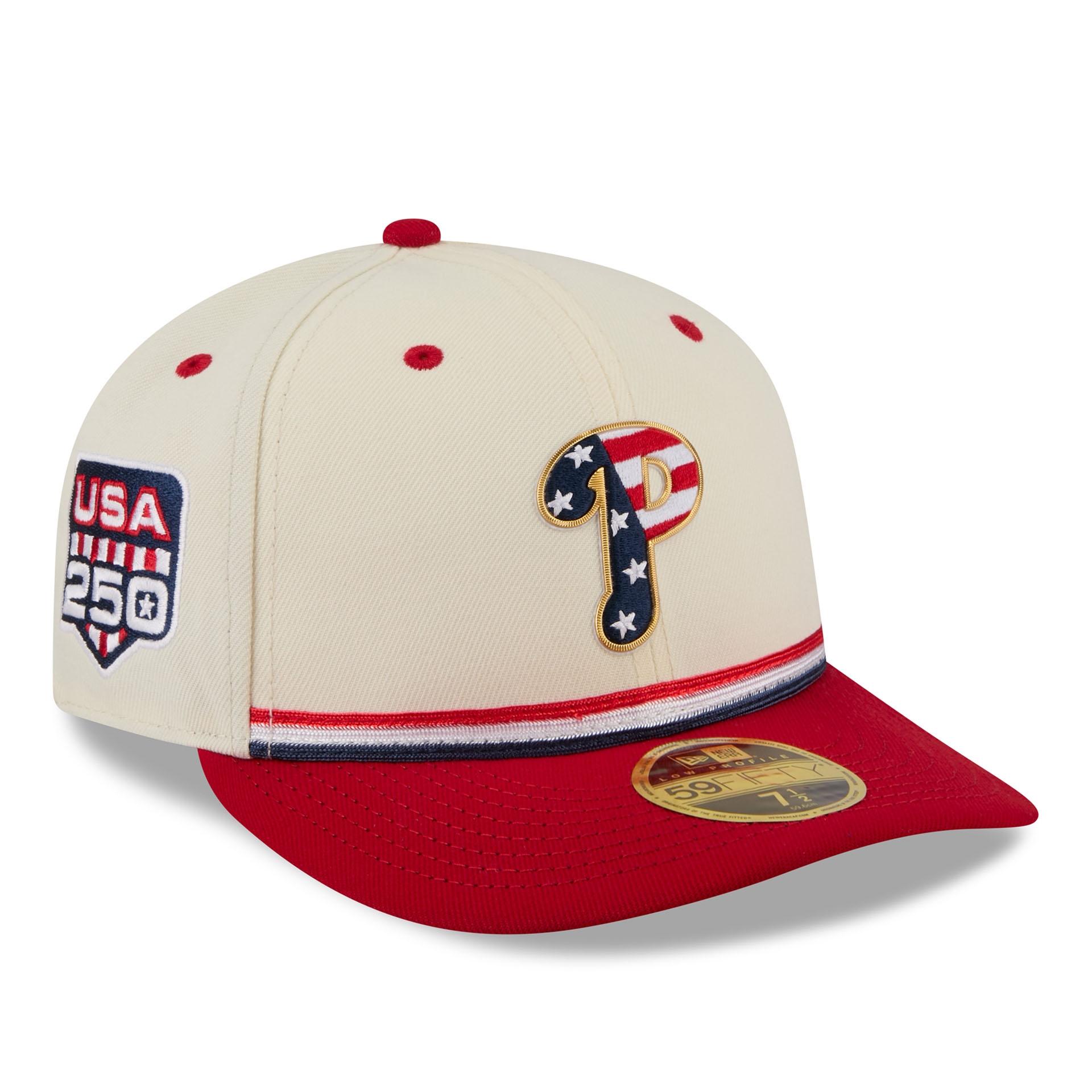 Philadelphia Phillies 2026 4th of July USA 250 Low Profile 59FIFTY Fitted MLB Cap