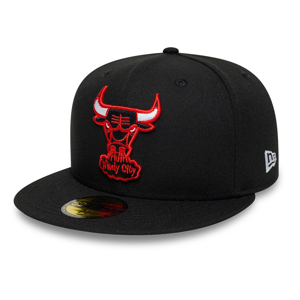 Chicago Bulls Windy City NBA Hardwood Classics 59FIFTY Fitted Cap Schwarz