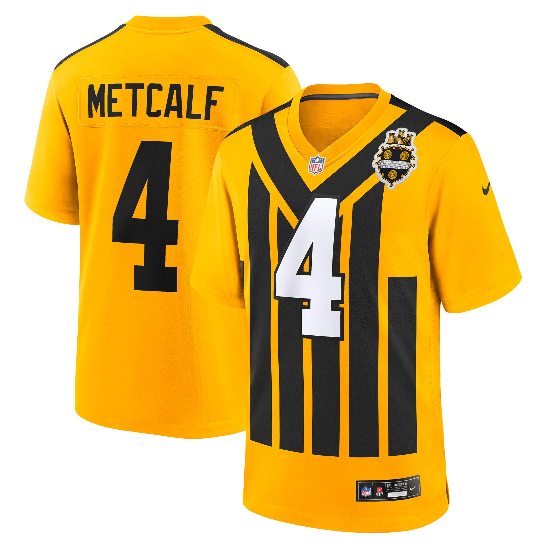 DK Metcalf #4 Pittsburgh Steelers 1933 Throwback Game NFL Jersey Alternate Gold