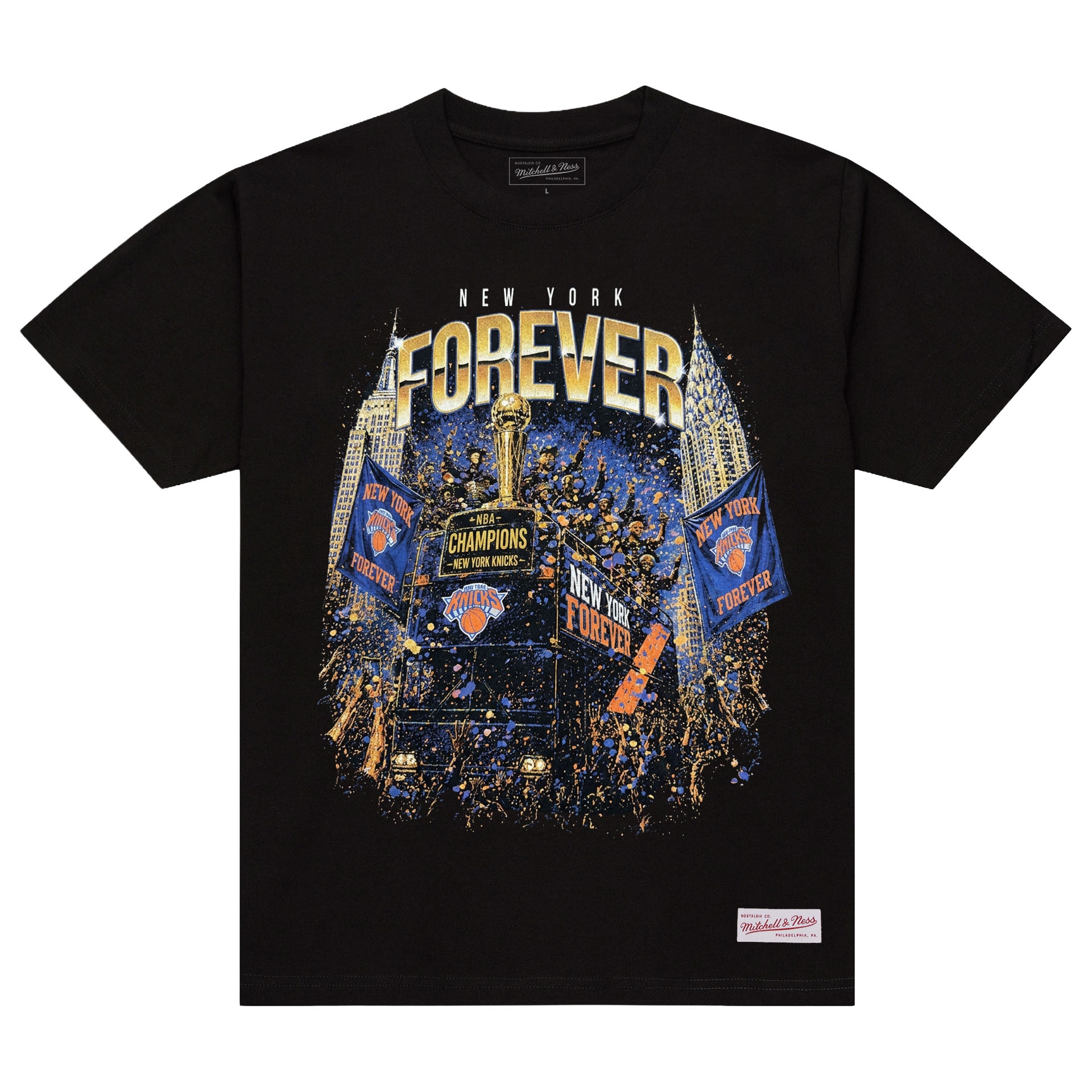 New York Knicks 2026 NBA Champions Parade T-Shirt Schwarz