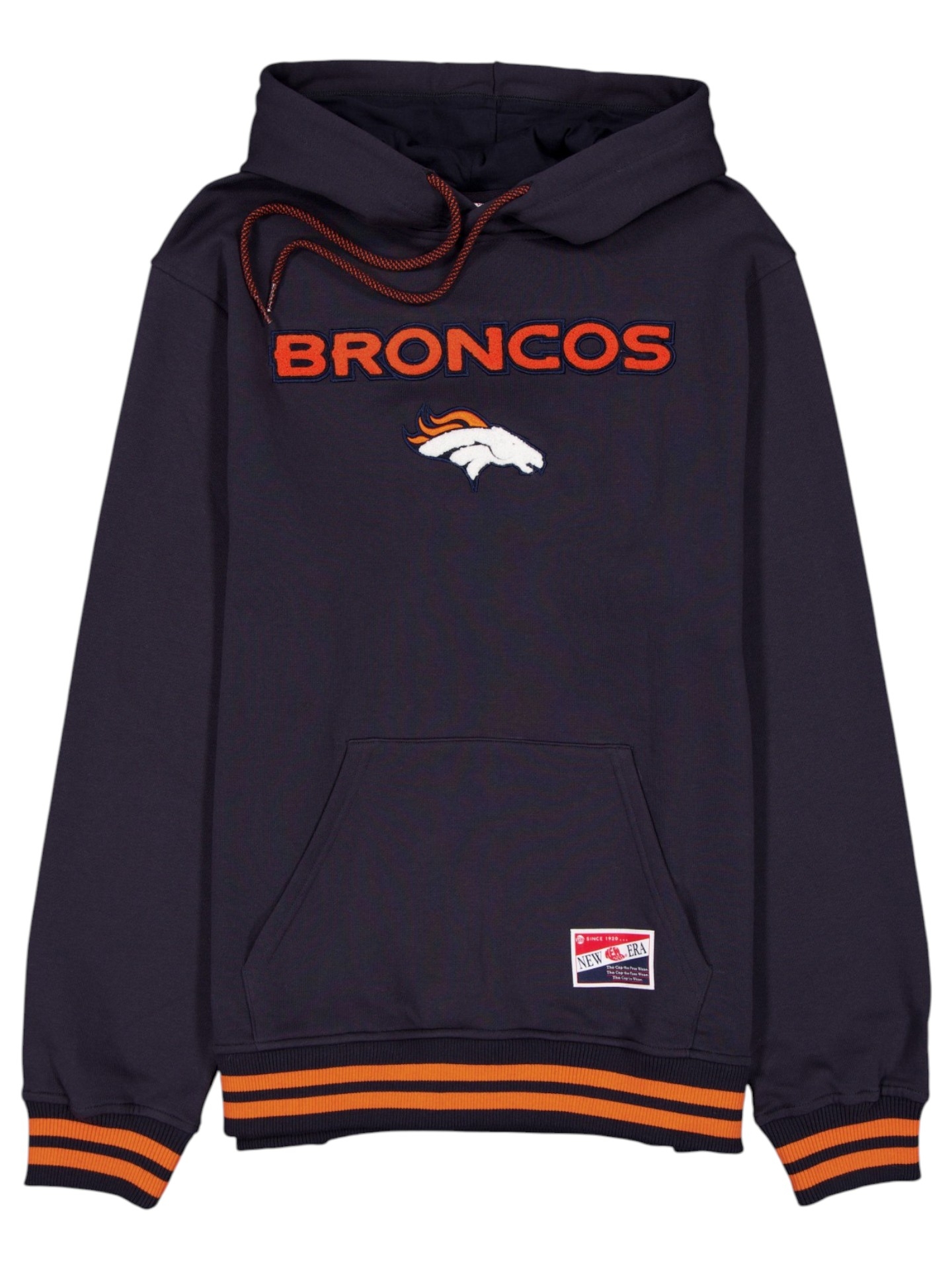 Denver Broncos Felt Logo Throwback NFL Hoodie Navy