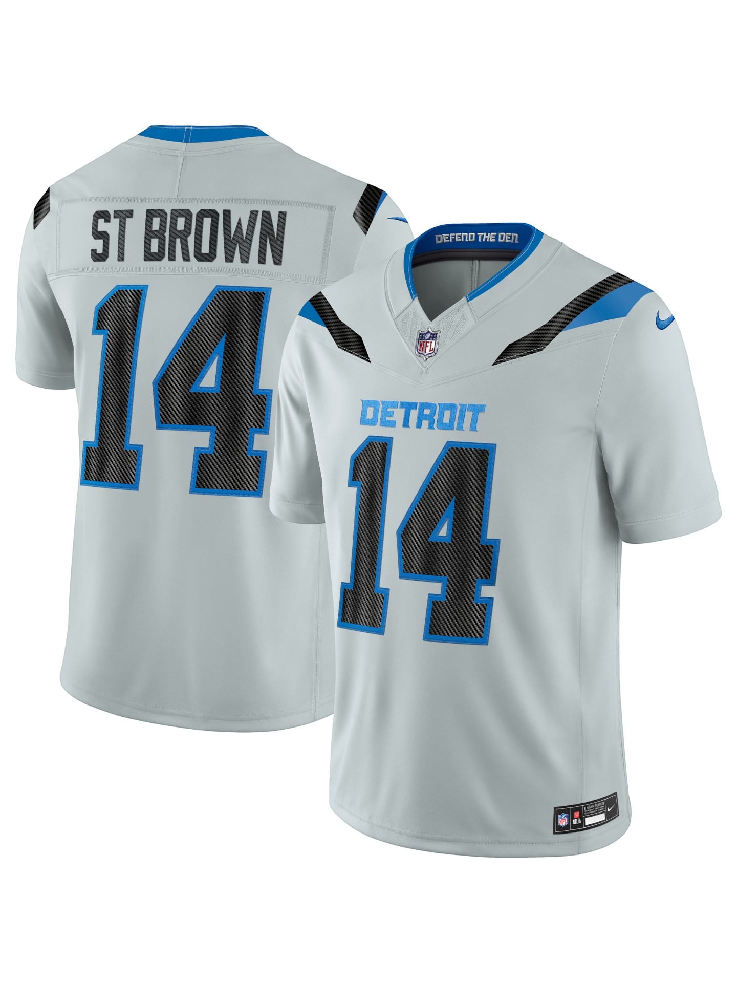 Amon-Ra St. Brown #14 Detroit Lions 2026 Rivalries Stitched Limited NFL Trikot Grau