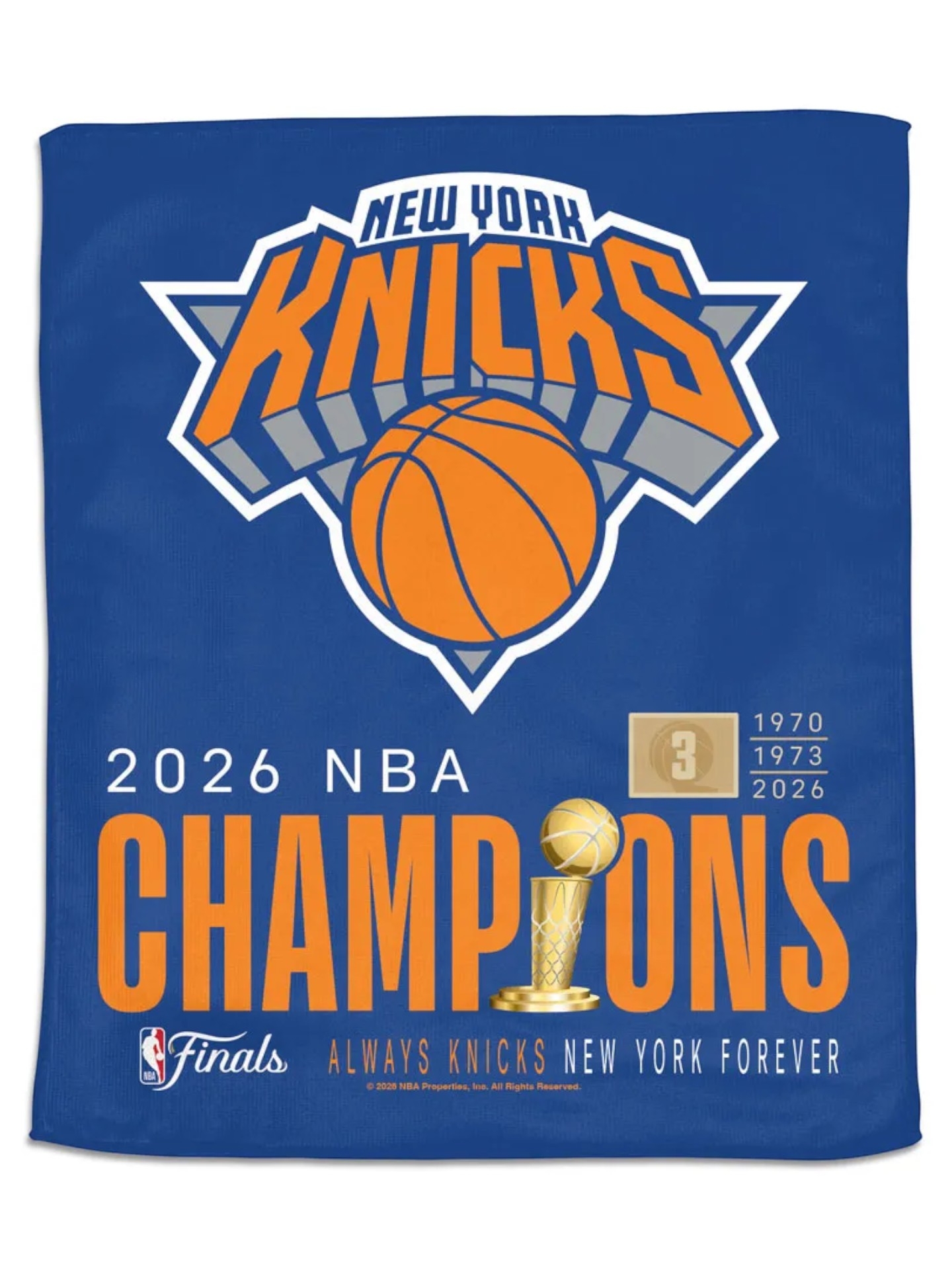 New York Knicks 2026 NBA Champions Rally Towel