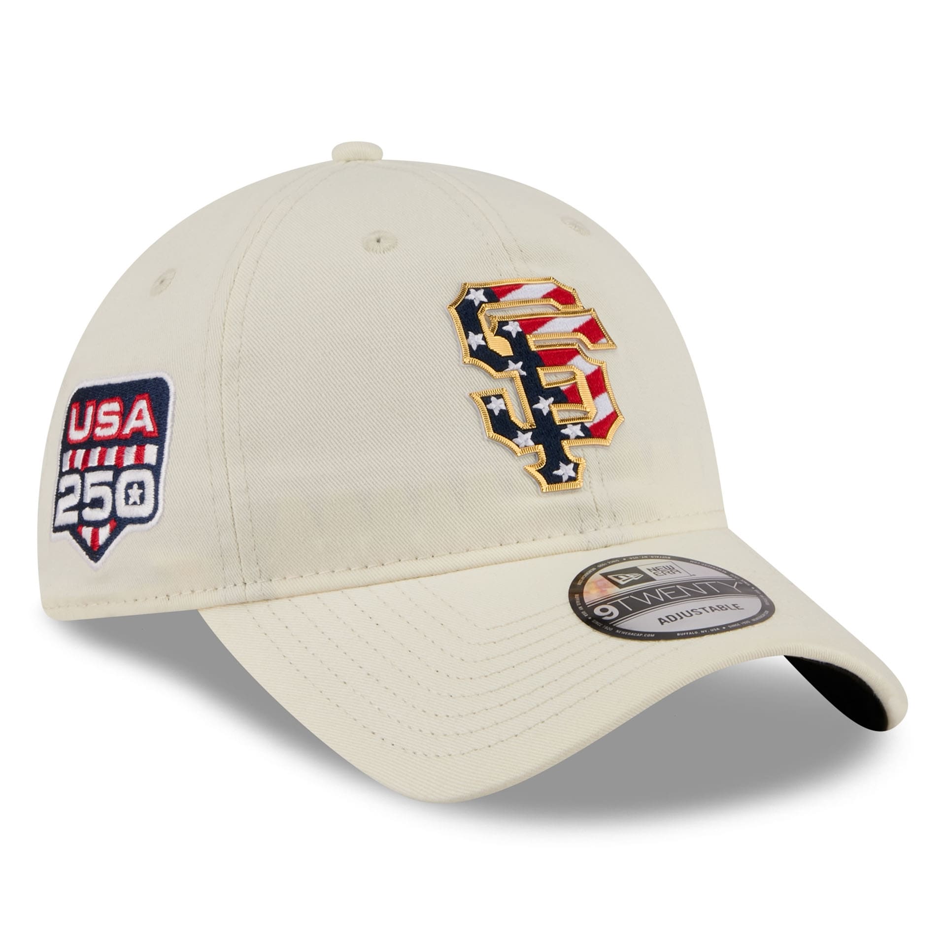 San Francisco Giants 4th of July USA 250 9TWENTY Adjustable Cap Cream