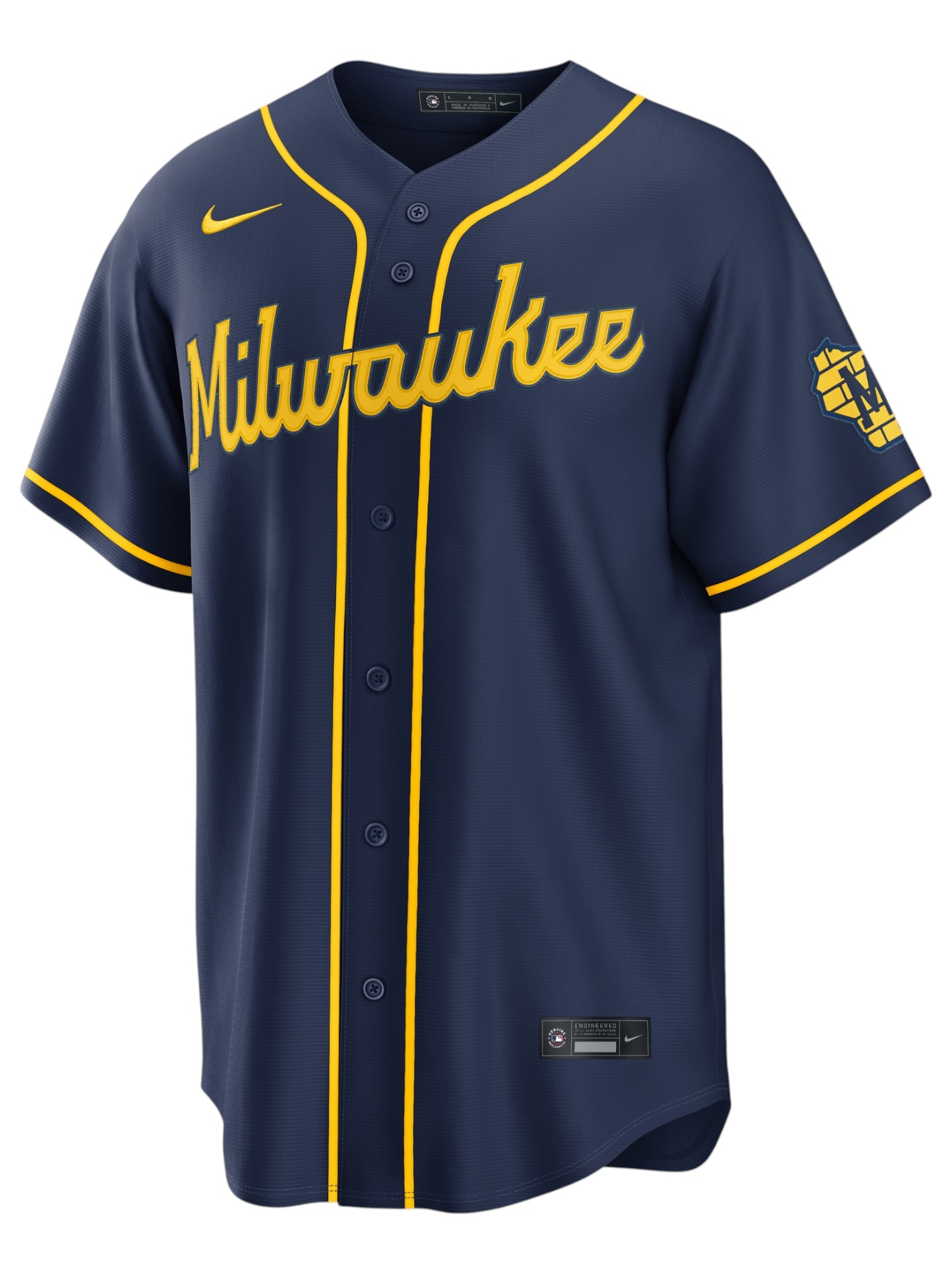 Milwaukee Brewers Stadium Alternate MLB Jersey Navy