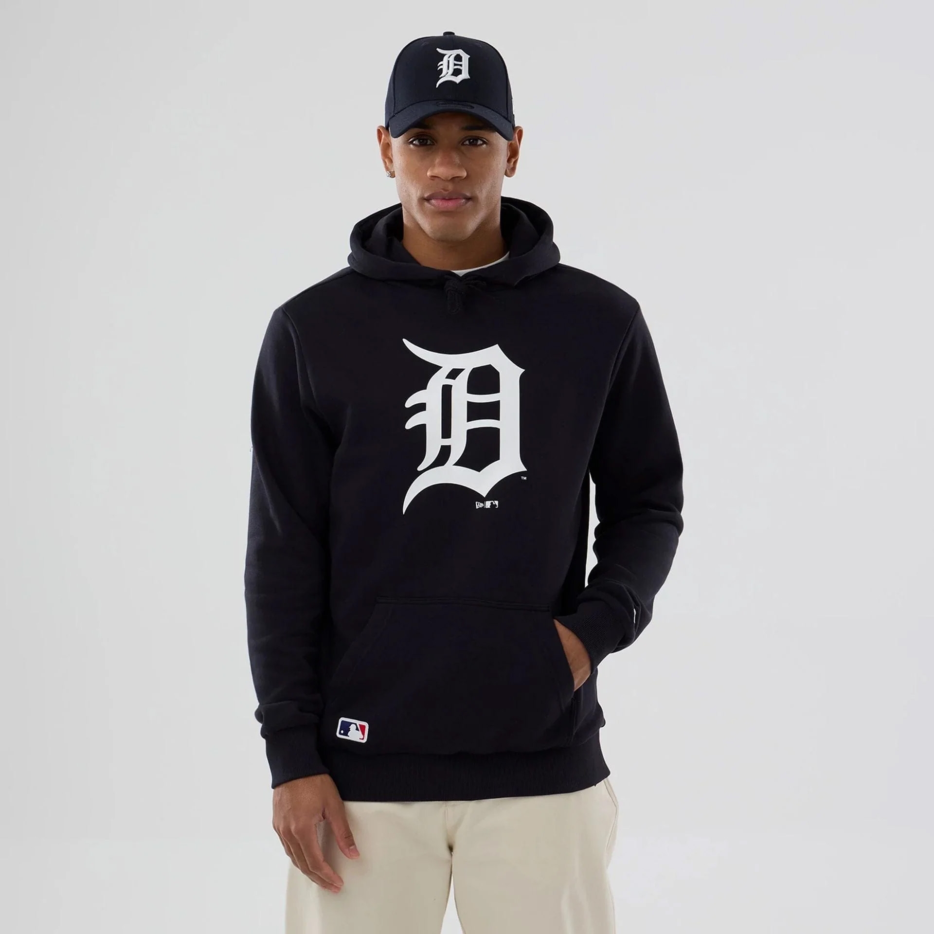 Detroit Tigers Team Logo New Era MLB Hoodie Navy