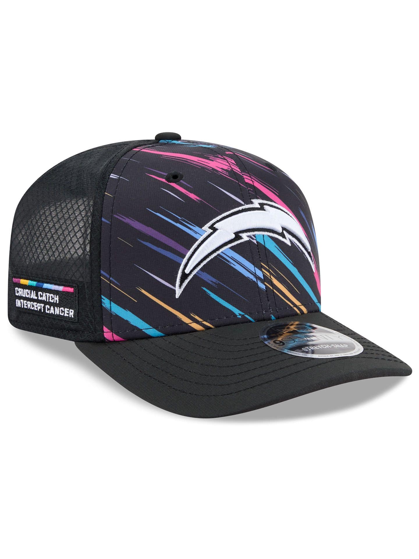 Los Angeles Chargers 2026 NFL Crucial Catch 9SEVENTY Stretch-Snap Trucker Cap