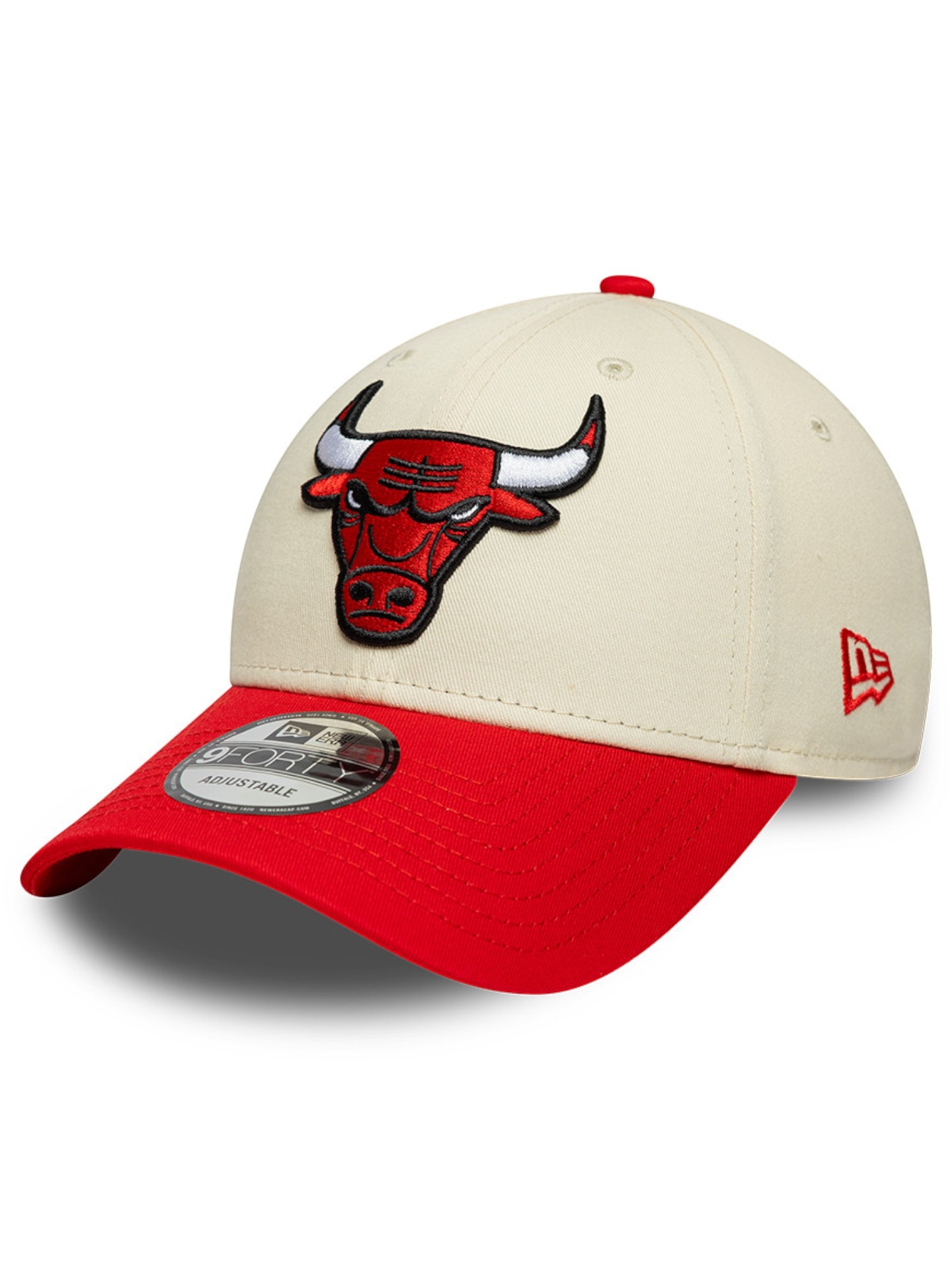 Chicago Bulls Color Block 9FORTY Adjustable NBA Cap Cream/Red