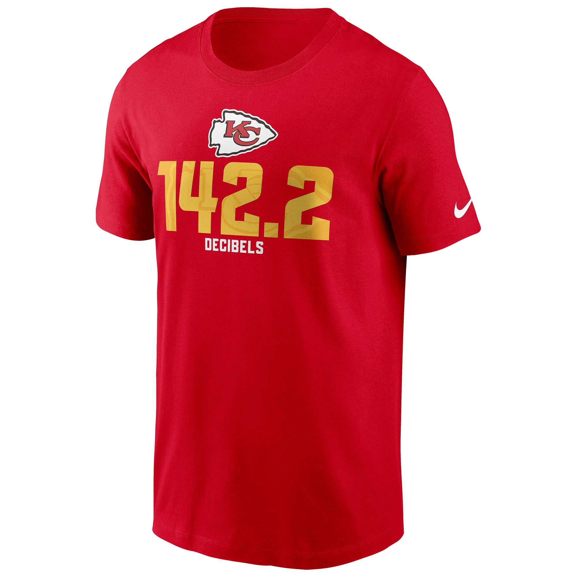 Kansas City Chiefs 142.2 Decibels Nike Essential NFL T-Shirt Rot