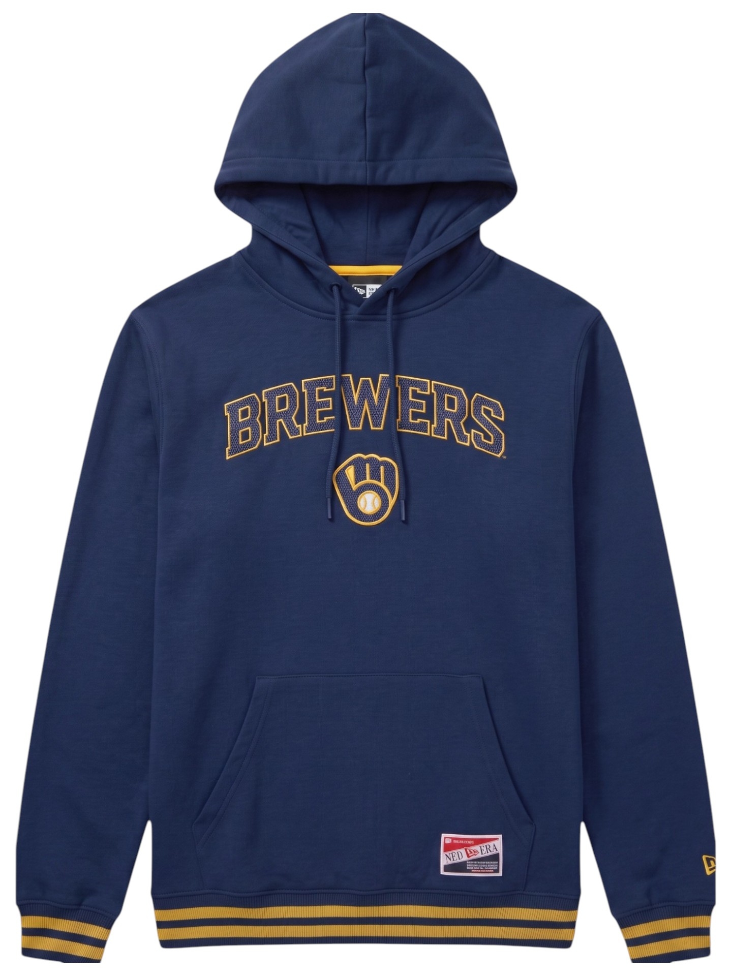 Milwaukee Brewers Felt Logo Throwback MLB Hoodie Navy