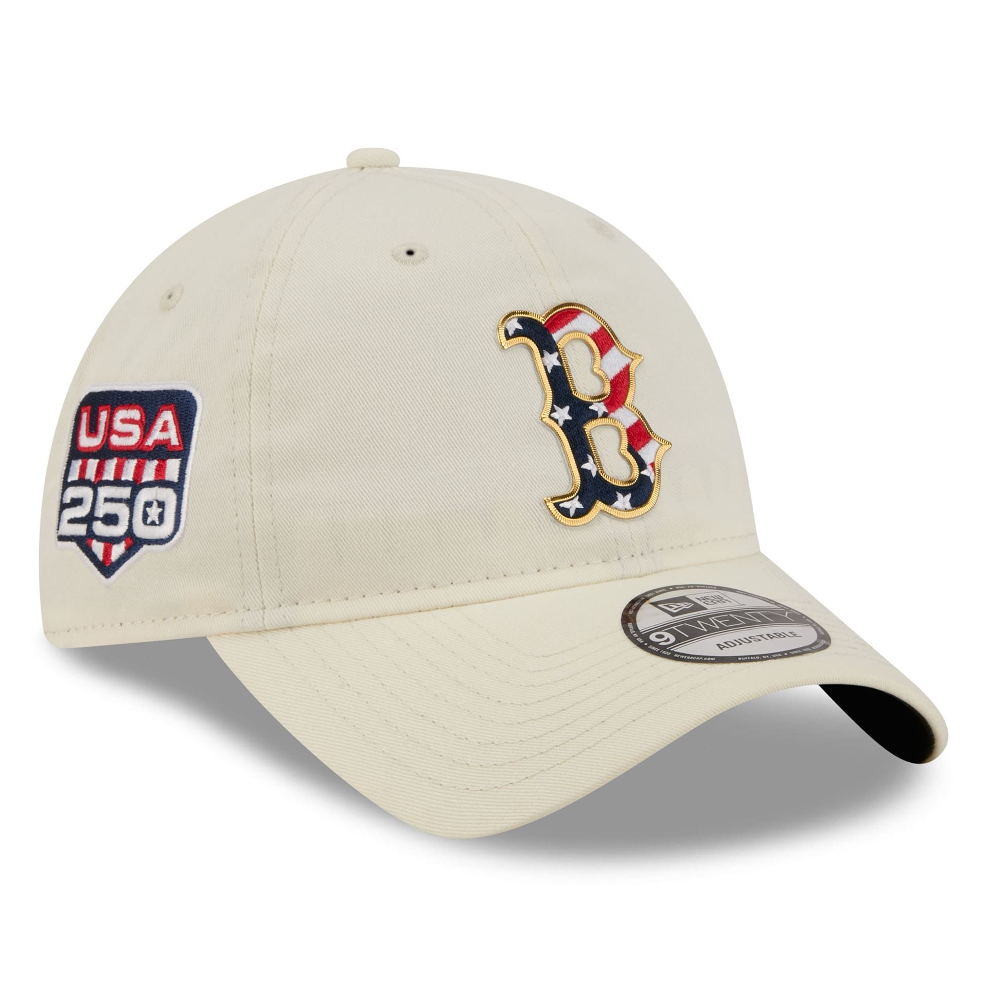 Boston Red Sox 4th of July USA 250 9TWENTY Adjustable Cap Cream