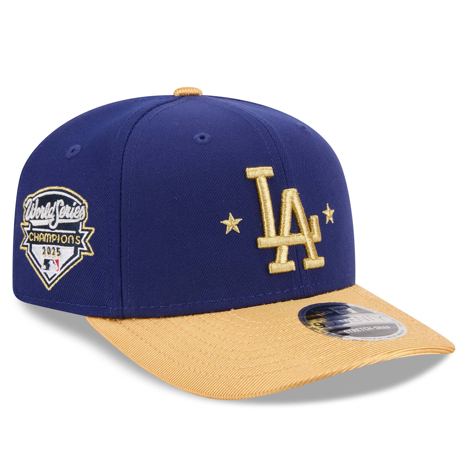 Los Angeles Dodgers Authentic Gold 2025 World Series Champions 9SEVENTY Stretch-Snap Cap