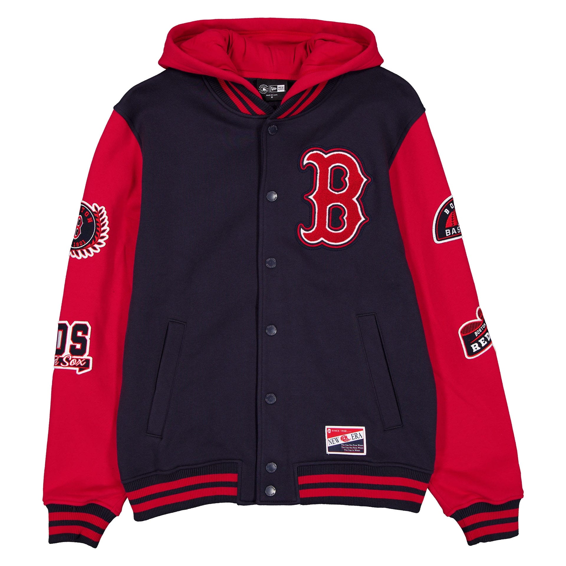 Boston Red Sox Full Snap Patch Jacket Navy/Red