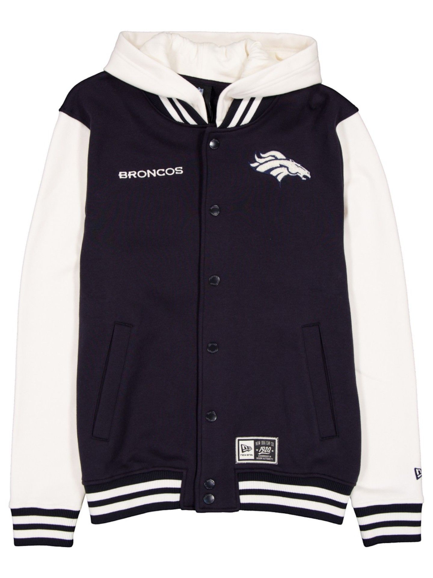 Denver Broncos Letterman Hooded NFL Jacket Navy