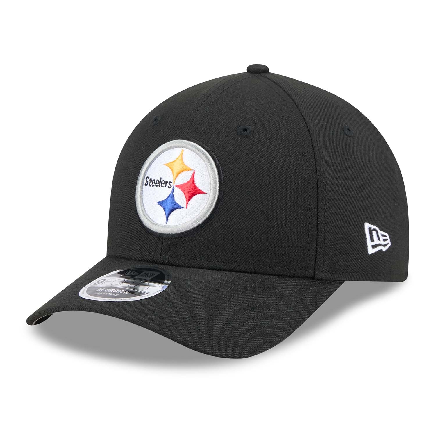 Pittsburgh Steelers NFL Team Logo New Era 9FORTY M-Crown Snapback Cap Black