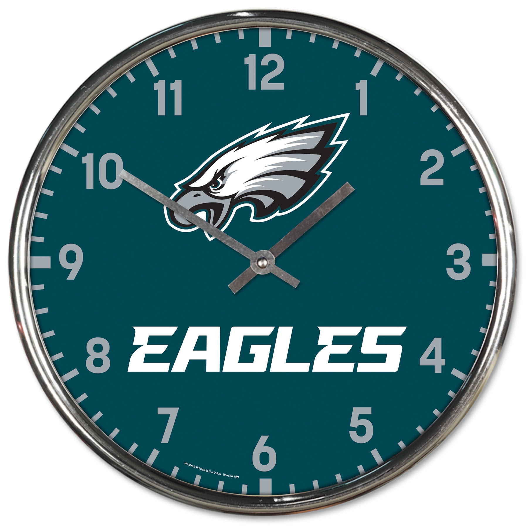 Philadelphia Eagles Chrome NFL Team Design Wanduhr