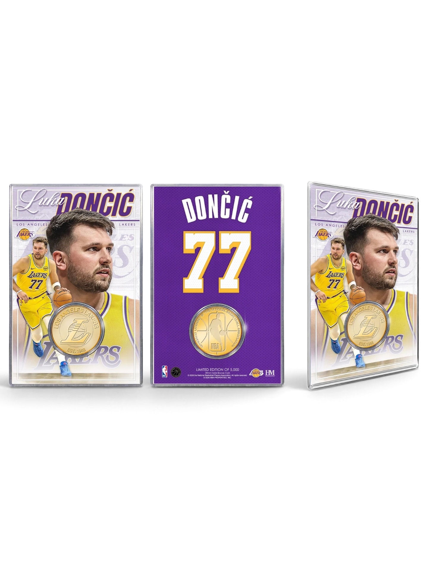 Luka Dončić Los Angeles Lakers Acrylic Bronze NBA Coin Card