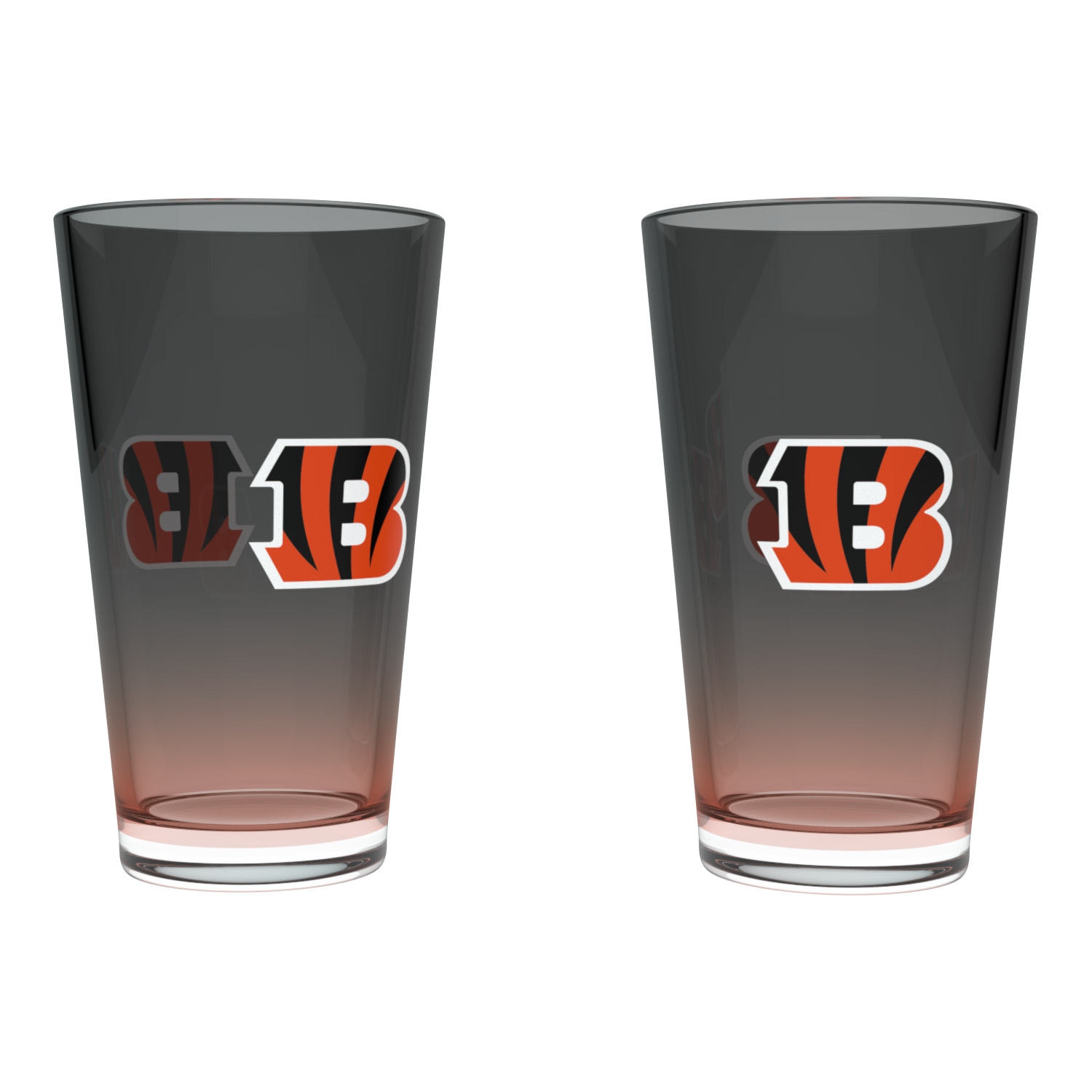 Cincinnati Bengals Team Color NFL Pint Glass Set (2-Piece)