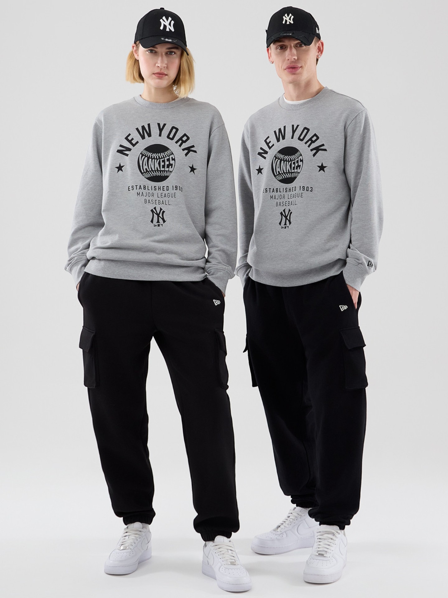 New York Yankees Baseball Crewneck MLB Sweatshirt Gray
