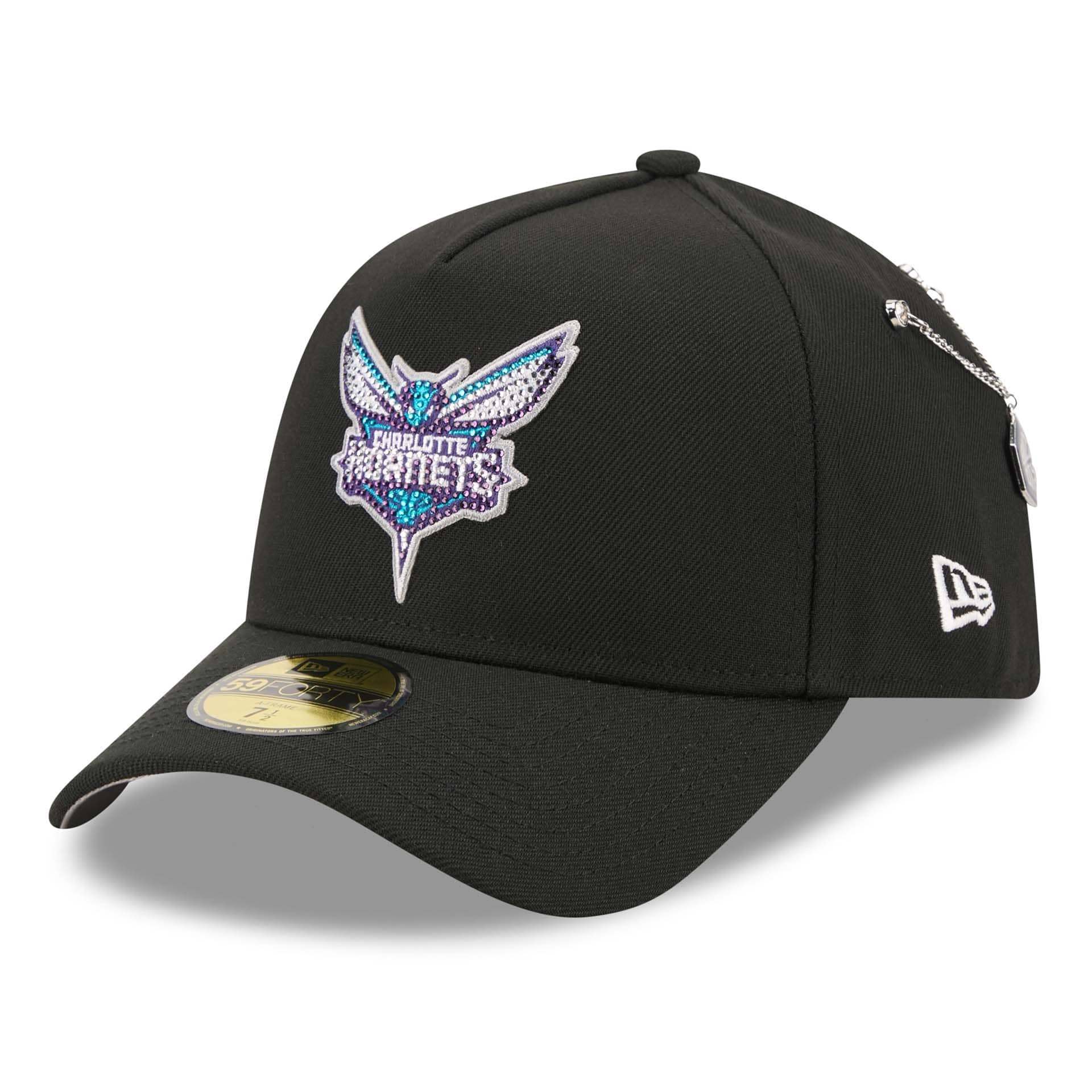 Charlotte Hornets 2026 NBA Draft On-Stage Crystal 59FORTY A-Frame Fitted Cap Black