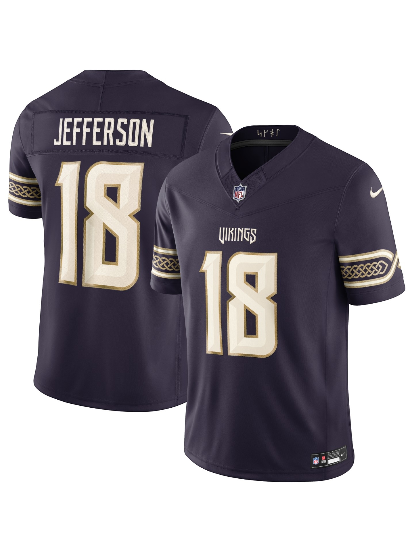 Justin Jefferson #18 Minnesota Vikings 2026 Rivalries Stitched Limited NFL Trikot Lila