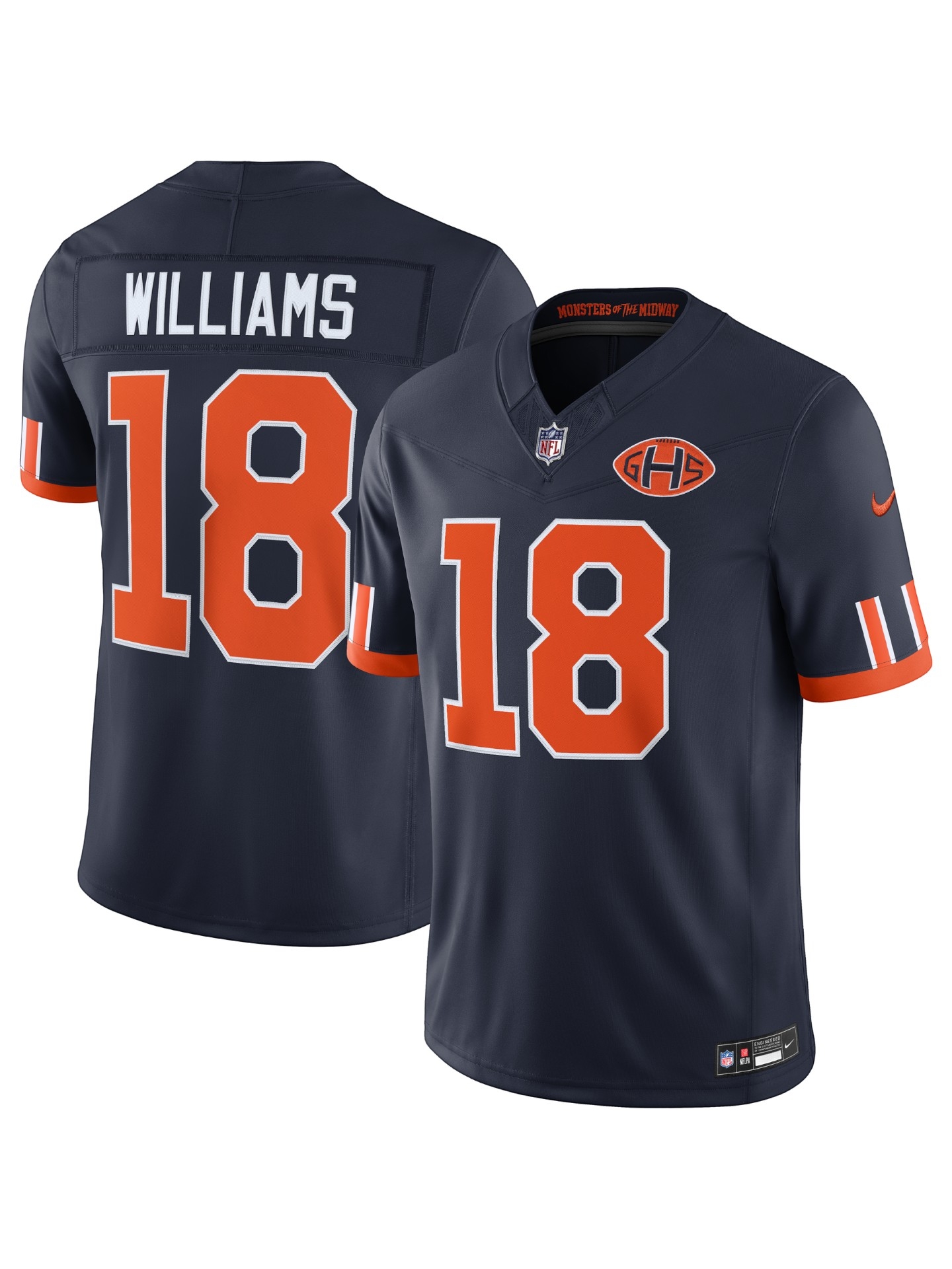 Caleb Williams #18 Chicago Bears 2026 Rivalries Stitched Limited NFL Trikot Navy
