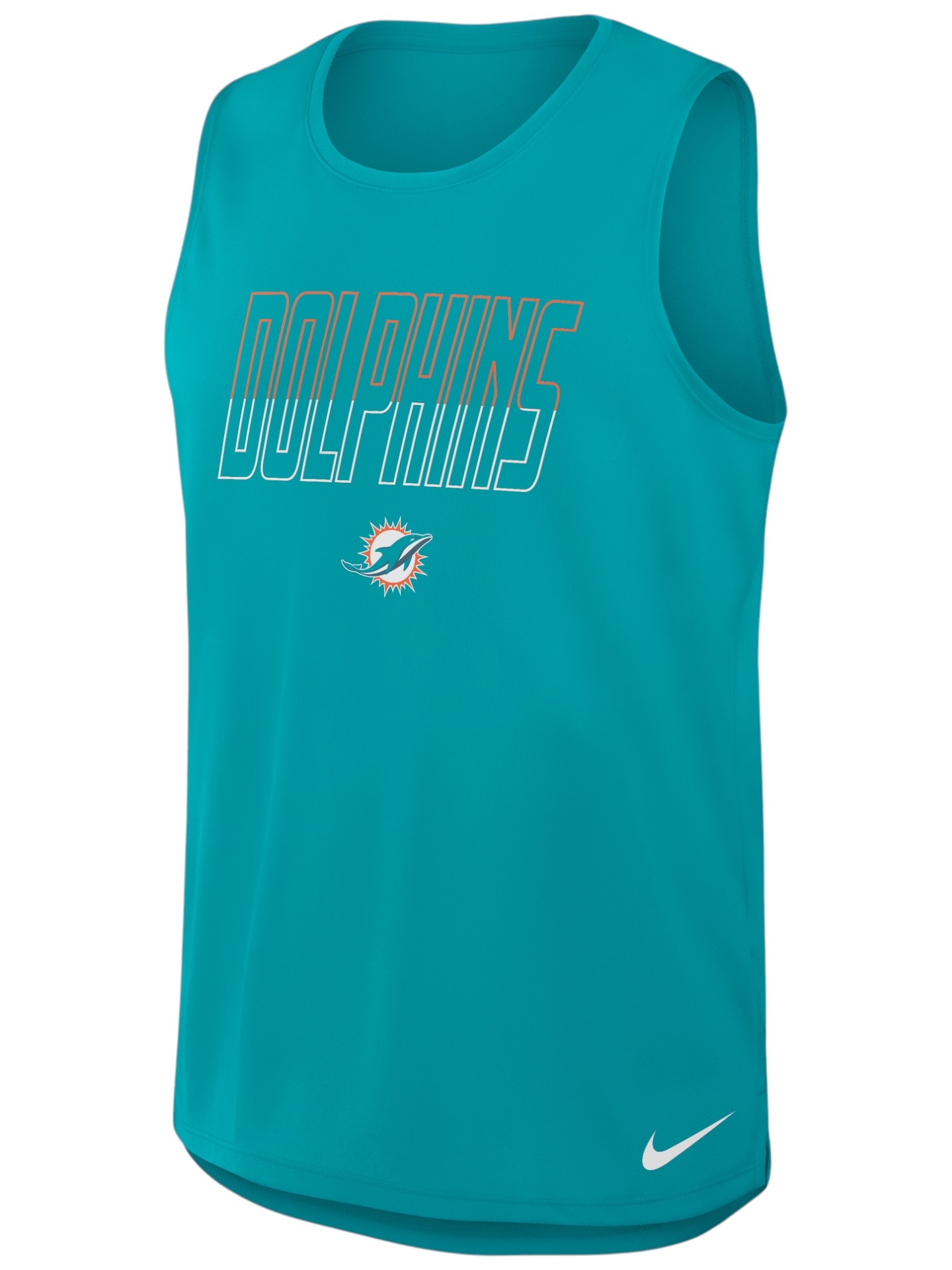 Miami Dolphins Miler Dri-FIT NFL Muscle Tank Top Aqua