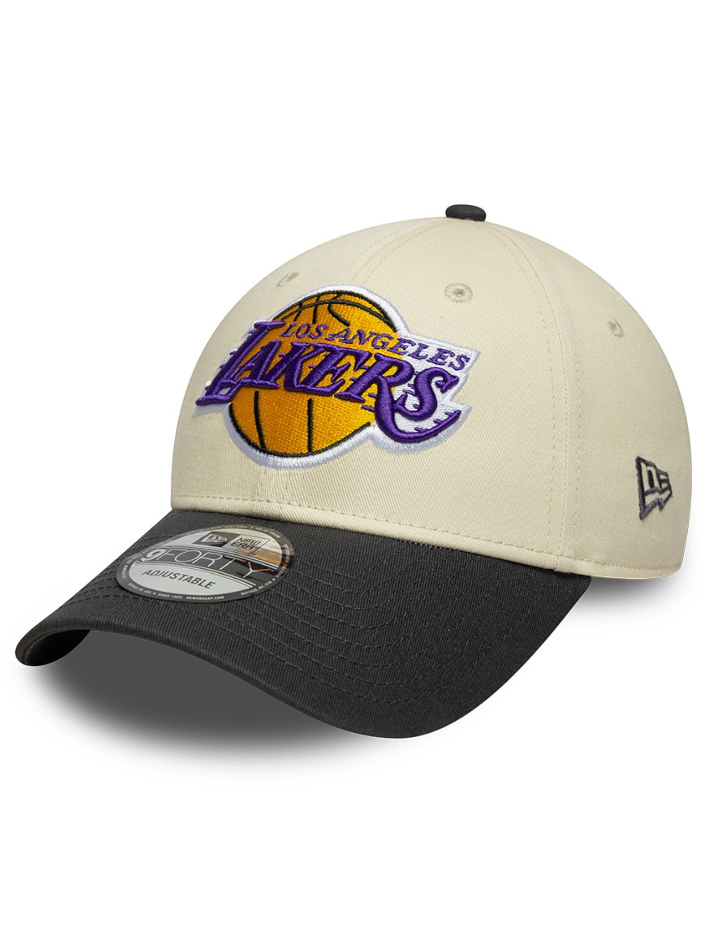Los Angeles Lakers Color Block 9FORTY Adjustable NBA Cap Cream/Graphite