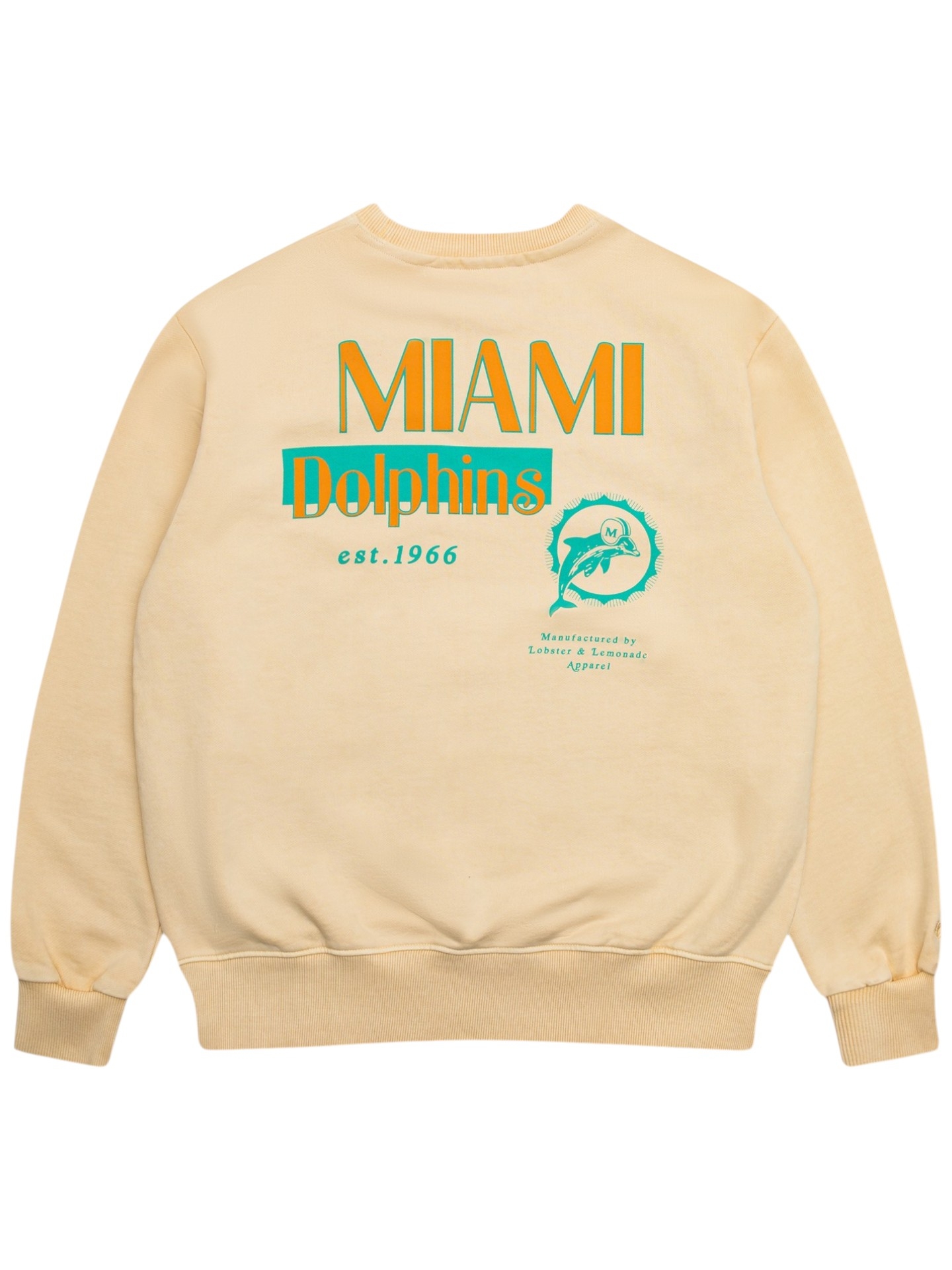 Miami Dolphins L&L '96 Classics NFL Crewneck Sweater Beige