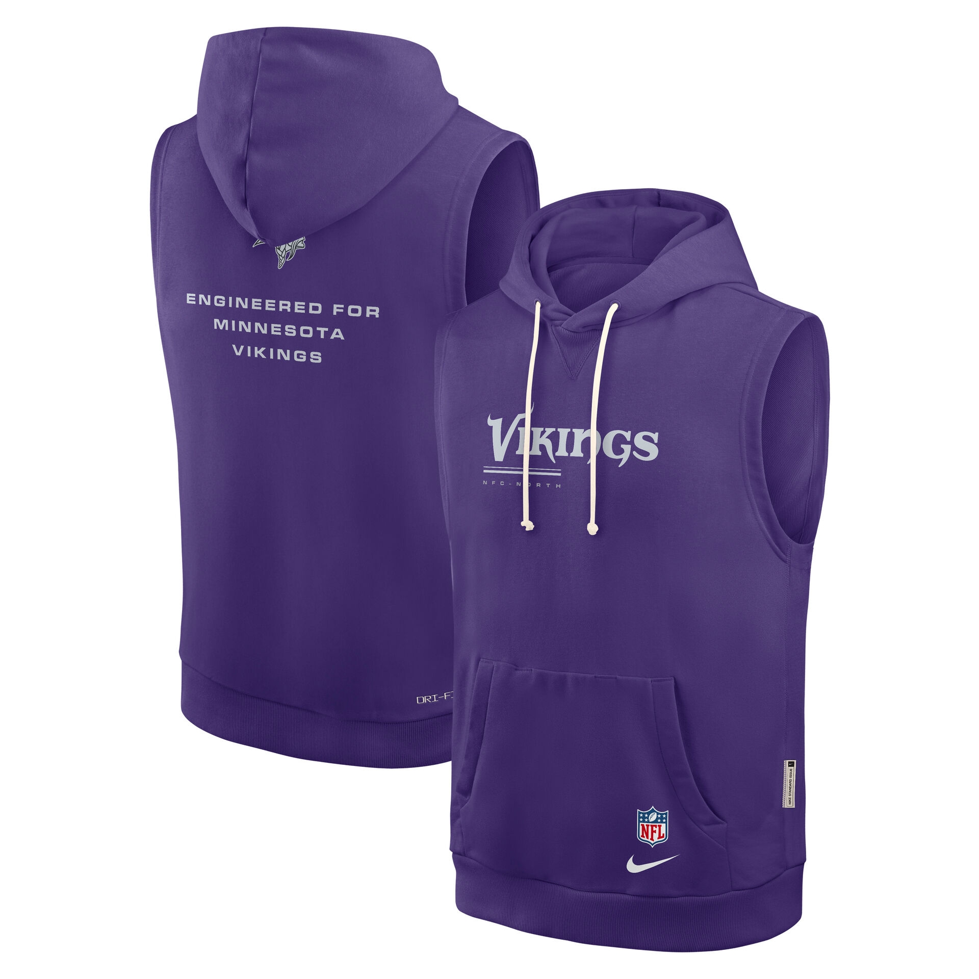 Minnesota Vikings 2026 NFL Sideline Standard Issue Sleeveless Hoodie Lila