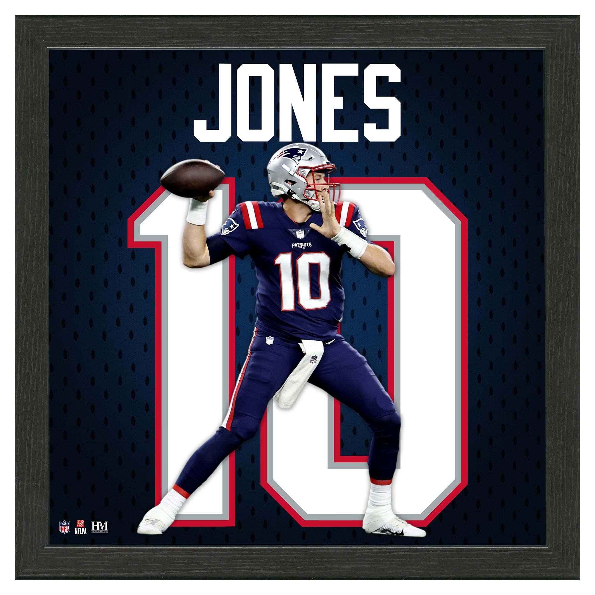 Mac Jones #10 New England Patriots Impact Jersey Framed NFL Photo