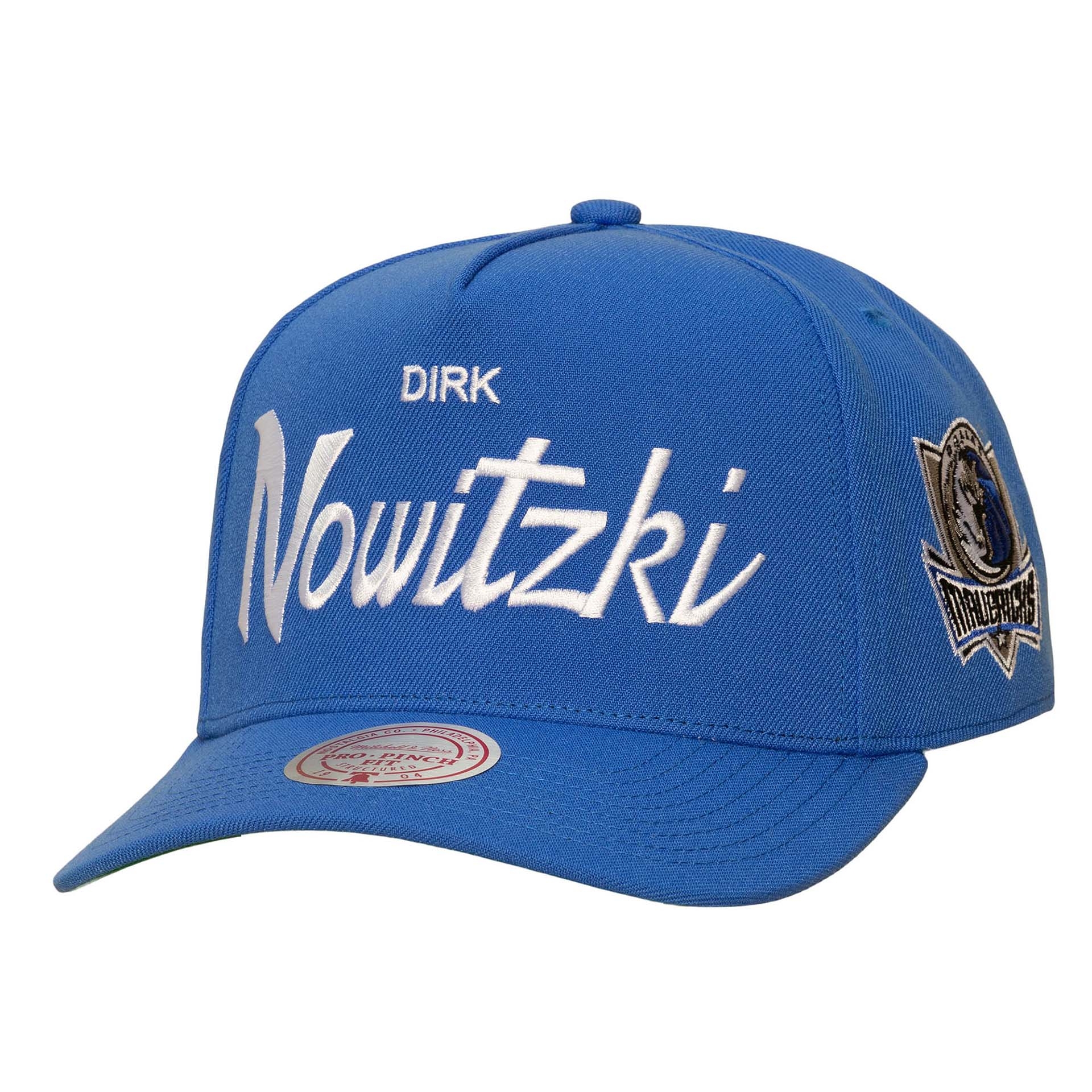 Dirk Nowitzki Dallas Mavericks Pro Pinch Snapback NBA Cap Blau
