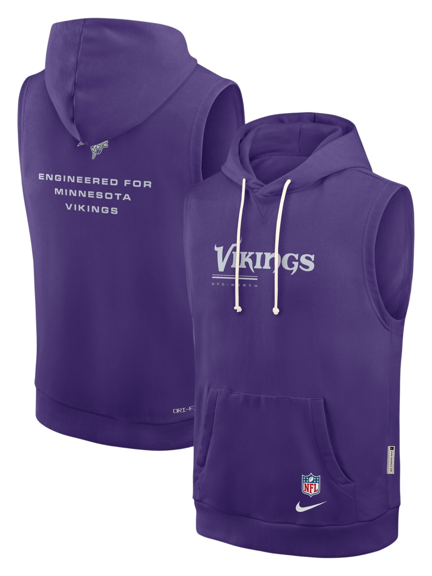 Minnesota Vikings 2026 NFL Sideline Standard Issue Sleeveless Hoodie Lila