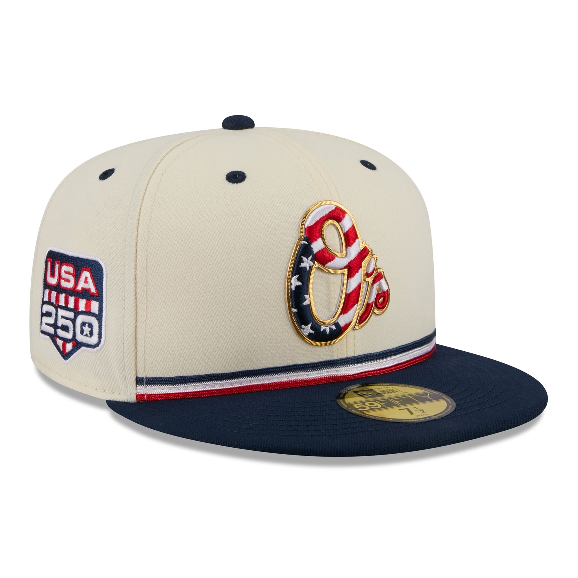 Baltimore Orioles 2026 4th of July USA 250 59FIFTY Fitted MLB Cap