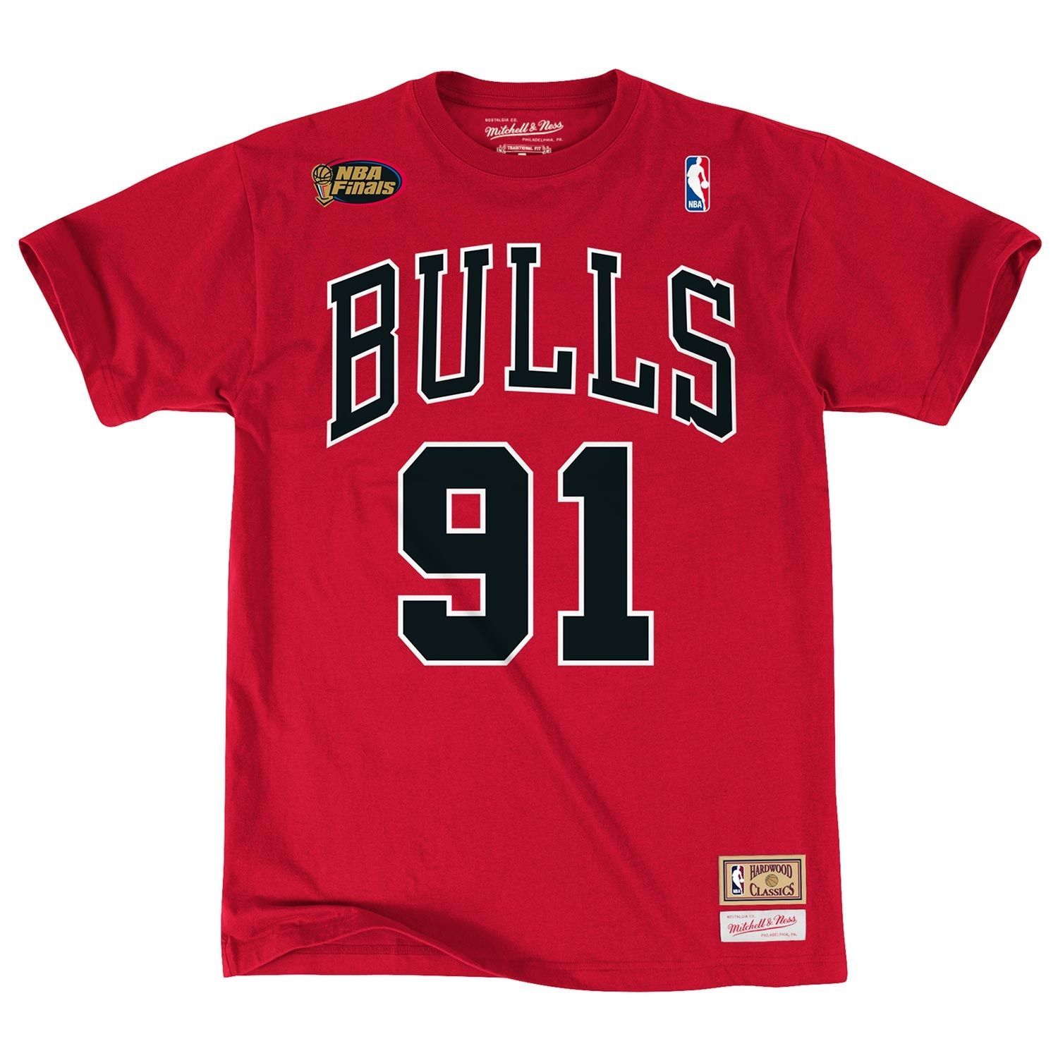 Dennis Rodman #91 Chicago Bulls Mitchell & Ness NBA T-Shirt Rot