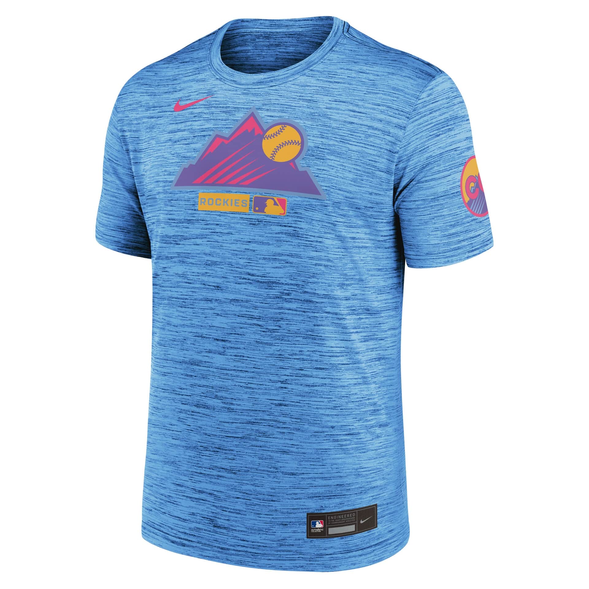 Colorado Rockies City Connect 2026 MLB Authentic Velocity T-Shirt Blue