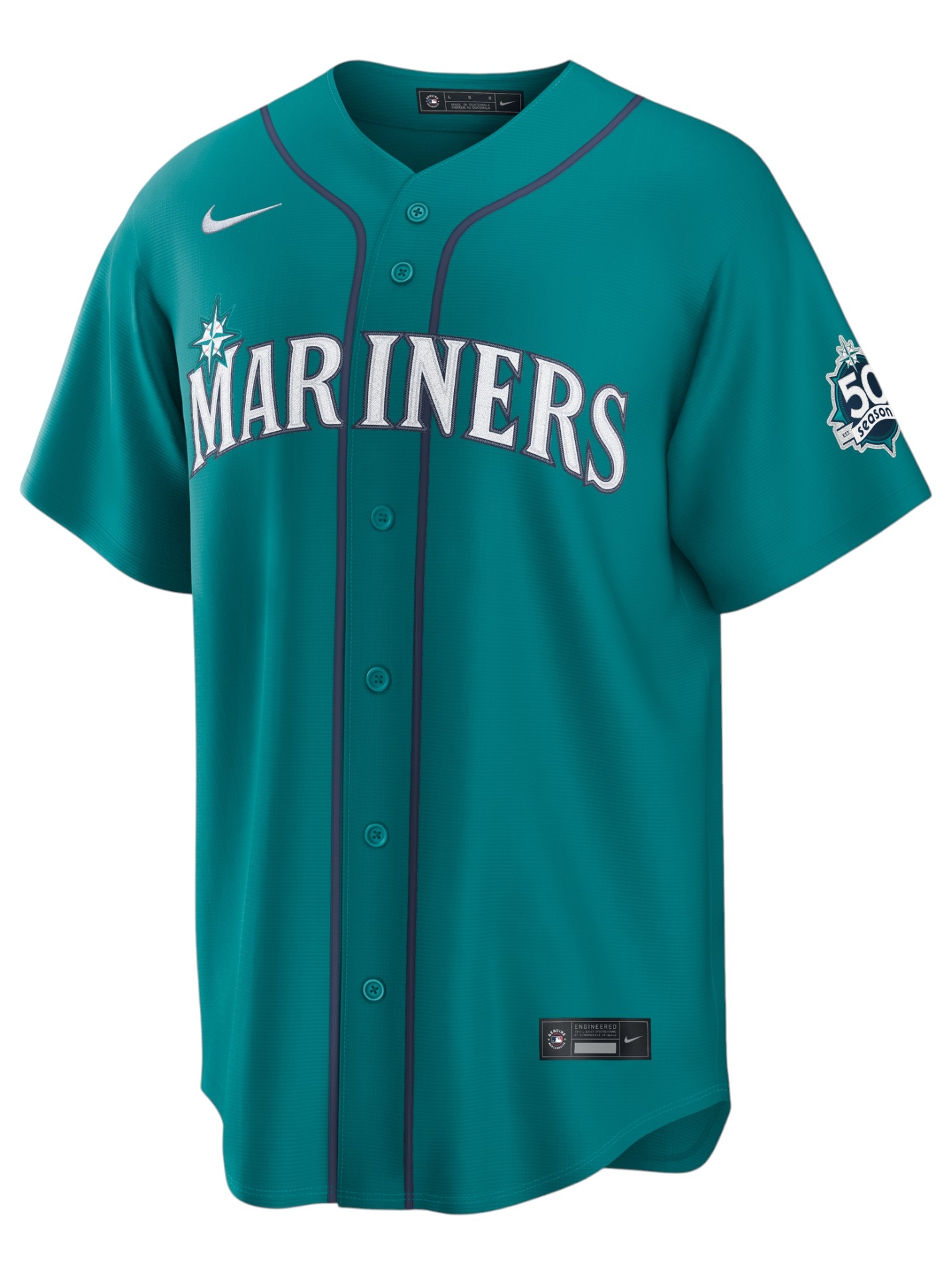Seattle Mariners Stadium Alternate 50 Seasons MLB Jersey Teal