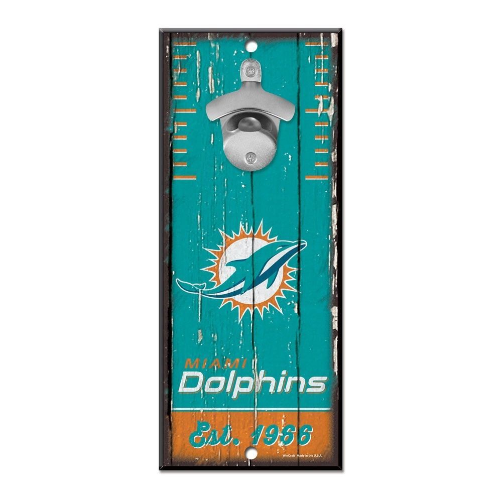 Miami Dolphins NFL Bottle Opener Sign