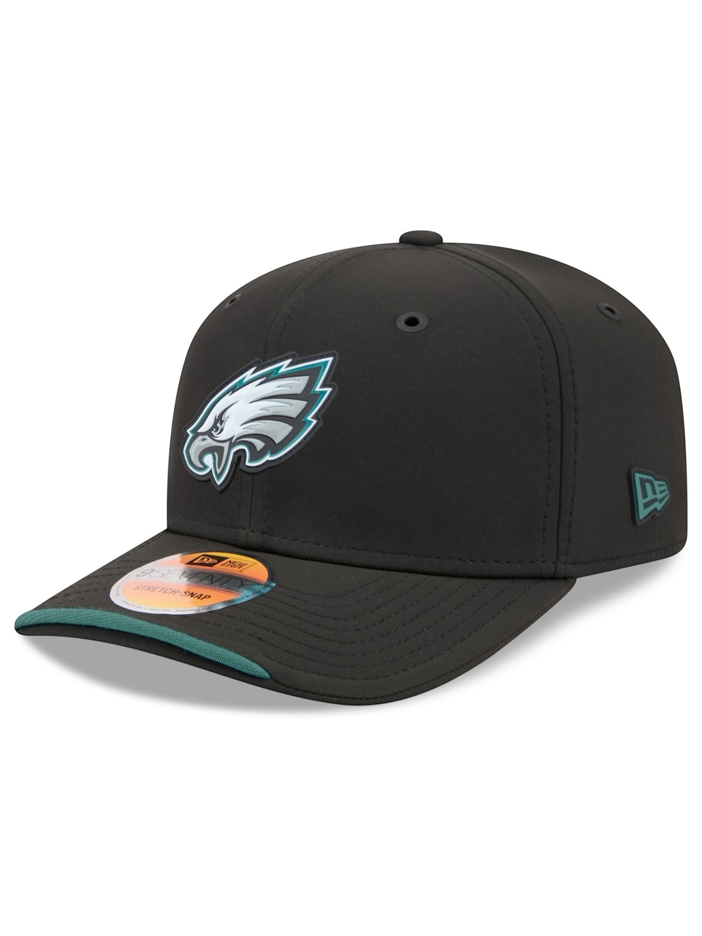 Philadelphia Eagles 2026 NFL Sideline 9SEVENTY Stretch-Snap Cap Schwarz