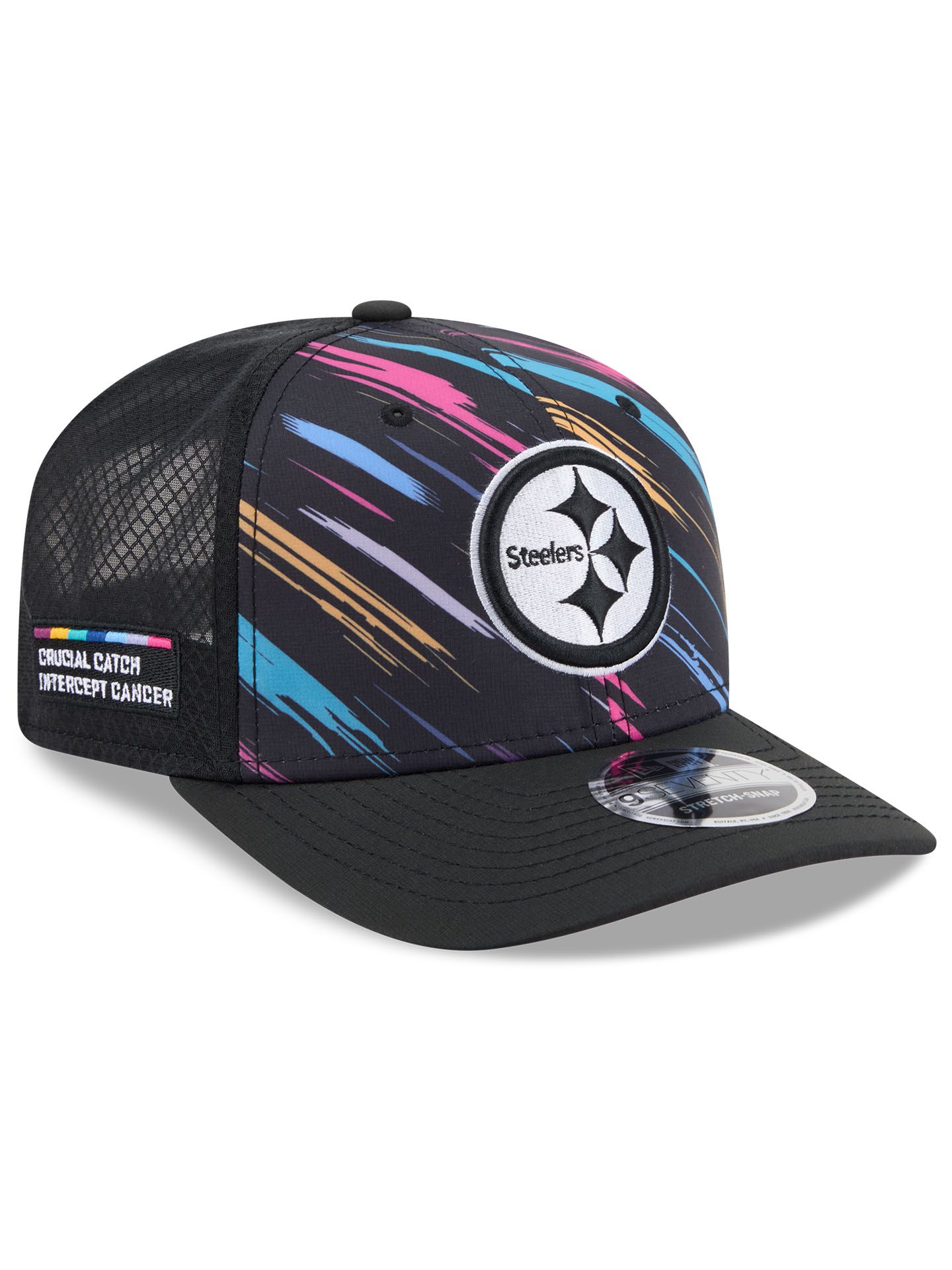 Pittsburgh Steelers 2026 NFL Crucial Catch 9SEVENTY Stretch-Snap Trucker Cap