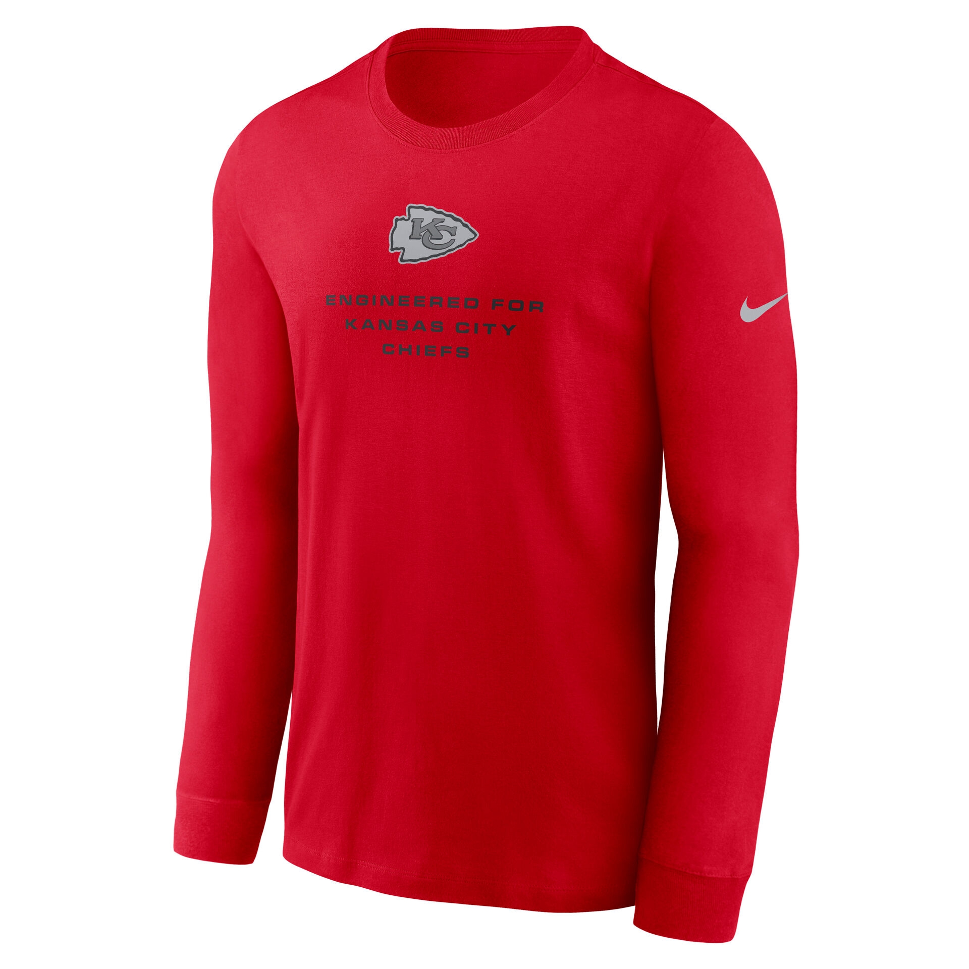 Kansas City Chiefs 2026 NFL Sideline Bold Arch Dri-Fit Long Sleeve T-Shirt Rot