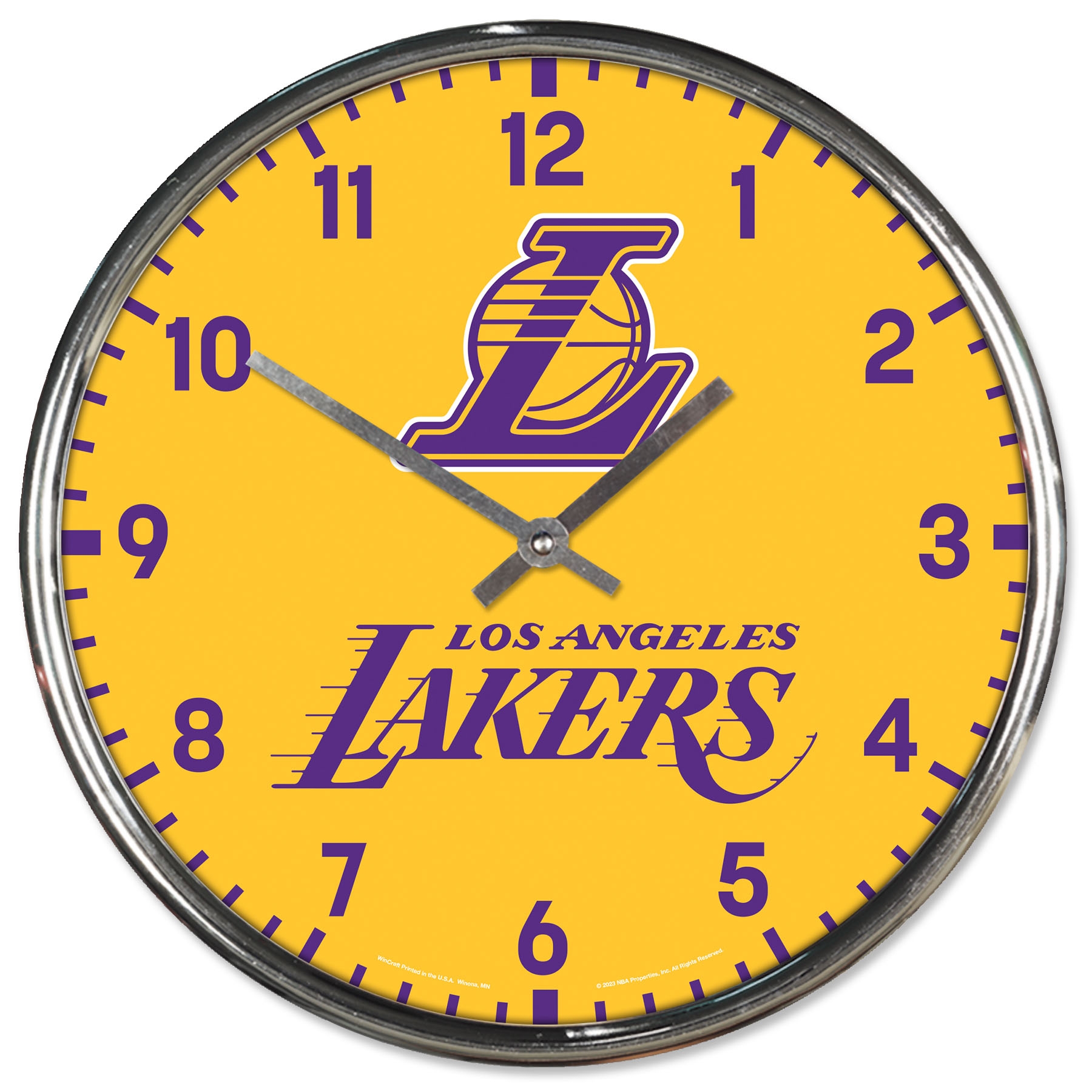 Los Angeles Lakers Chrome NBA Team Design Wanduhr